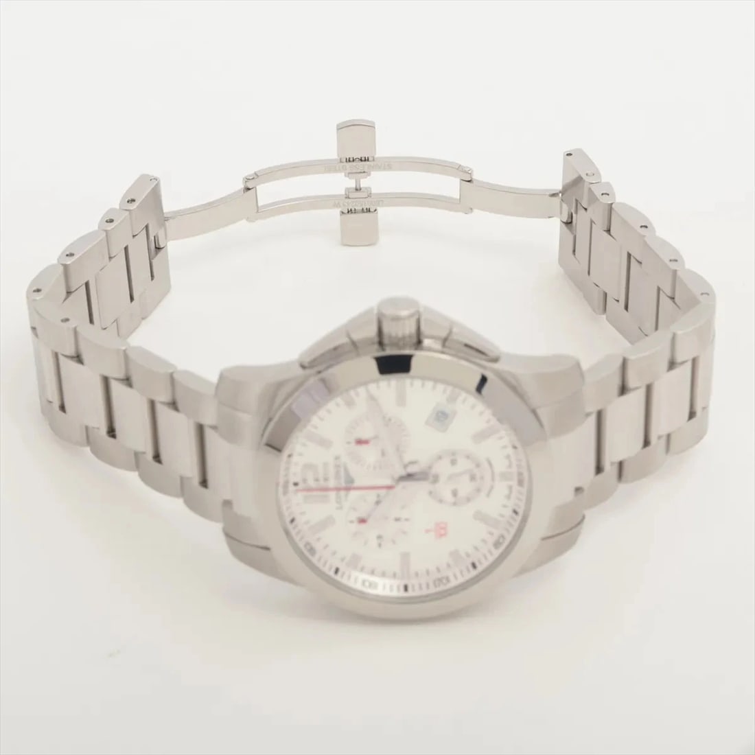 LONGINES CONQUEST SS QZ SILVER WATCH - 4