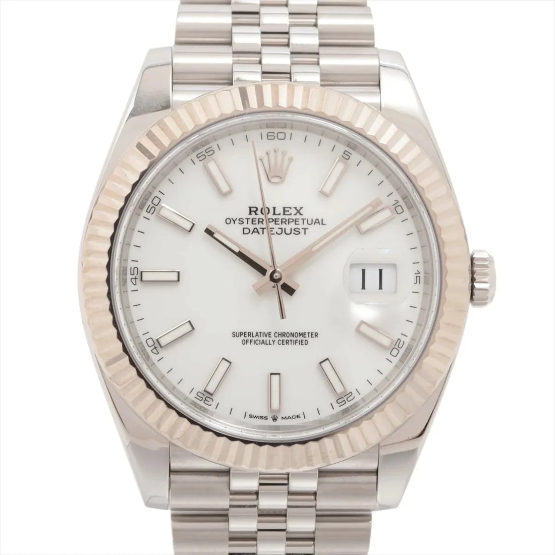 ROLEX DATEJUST 41 AT WHITE DIAL JUBILEE WATCH: Rolex Datejust 41 At White Dial Jubilee Watch Brand: Rolex Type/Style: Wristwatch Material: SS?WG Color: Dial Color White Size: Case:W1.6 x H1.6inch / W41 x H41 Circumference of Wrist:7.5inch / 19