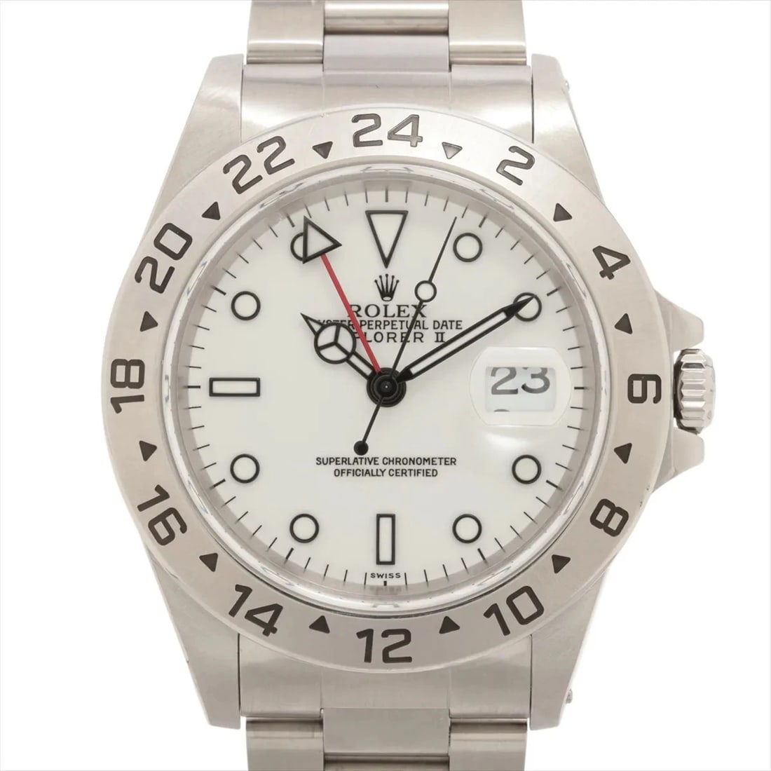 ROLEX EXPLORER II SS AT WHITE DIAL WATCH: Rolex Explorer Ii Ss At White Dial Watch Brand: Rolex Type/Style: Wristwatch Material: SS Color: Dial Color White Size: Case:W1.6 x H1.6inch / W40 x H40 Circumference of Wrist:7.1inch / 18