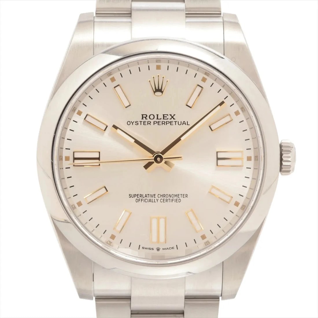 ROLEX OYSTER PERPETUAL 41 SS AT SILVER WATCH: Rolex Oyster Perpetual 41 Ss At Silver Watch Brand: Rolex Type/Style: Wristwatch Material: SS Color: Dial Color Silver Size: Case:W1.6 x H1.6inch / W41 x H41 Circumference of Wrist:7.5inch / 19