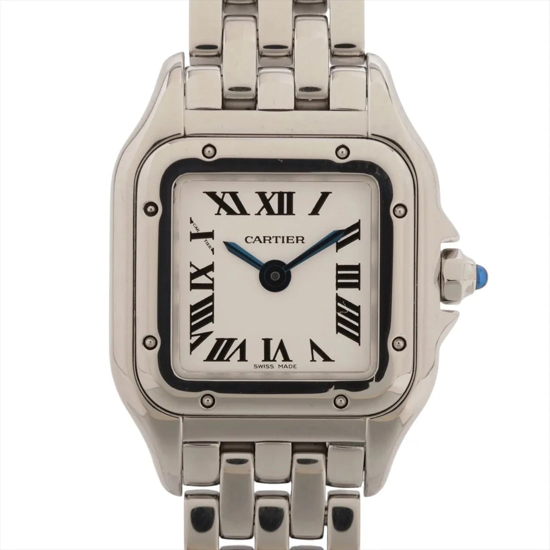 CARTIER PANTHERE DOO CARTIER MINI SS QZ SILVER WATCH: Cartier Panthere Doo Cartier Mini Ss Qz Silver Watch Brand: Cartier Type/Style: Wristwatch Material: SS Color: Dial Color Silver Size: Case:W0.4 x H0.8inch / W19 x H25 Circumference of Wrist:6.5inch /