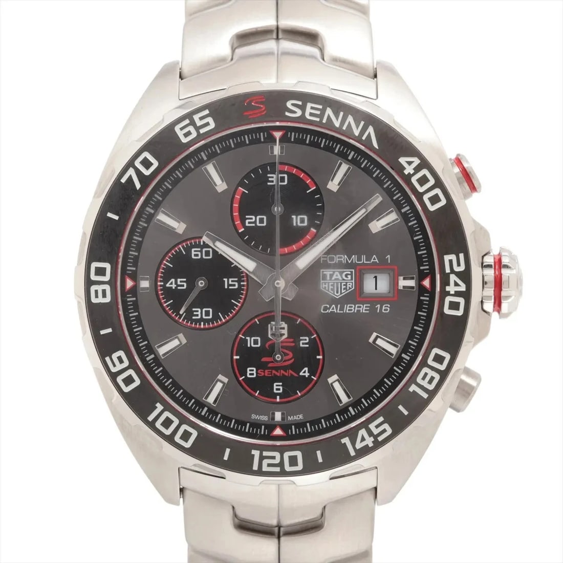 TAG HEUER CALIBRE 16 AYRTON SENNA SPECIAL EDITION SS WATCH: Tag Heuer Calibre 16 Ayrton Senna Special Edition Ss Watch Brand: TAG Heuer Type/Style: Wristwatch Material: SS Color: Dial Color Gray Size: Case:W1.6 x H1.6inch / W44 x H44 Circumference of Wrist:5.9