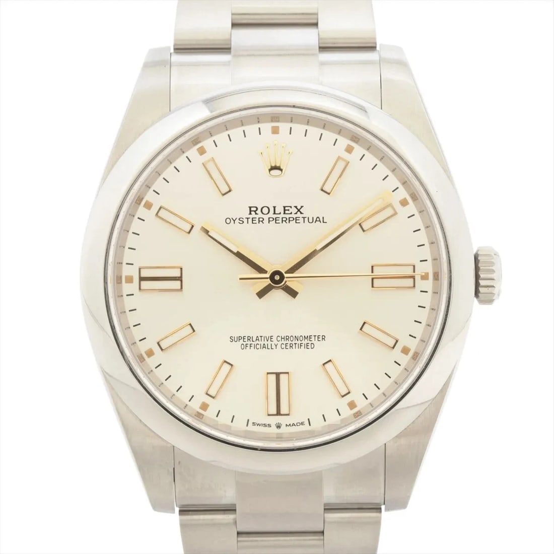 ROLEX OYSTER PERPETUAL 41 SS AT SILVER WATCH: Rolex Oyster Perpetual 41 Ss At Silver Watch Brand: Rolex Type/Style: Wristwatch Material: SS Color: Dial Color Silver Size: Case:W1.6 x H1.6inch / W41 x H41 Circumference of Wrist:6.9inch / 17.5