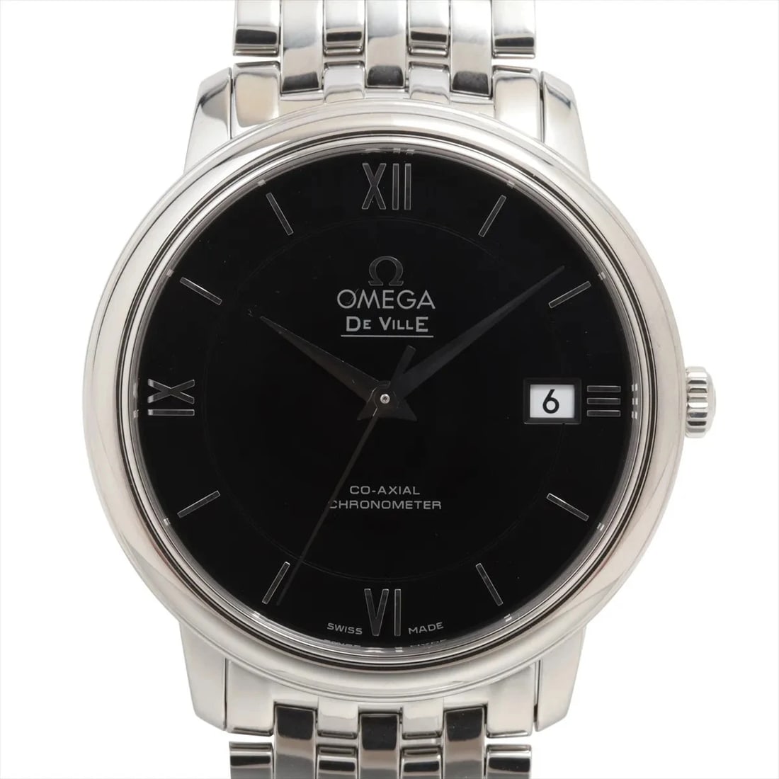 OMEGA DEVIL PRESTIGE CO-AXIAL CHRONOMETER SS AT BLACK DIA WATCH: Omega Devil Prestige Co-Axial Chronometer Ss At Black Dia Watch Brand: Omega Type/Style: Wristwatch Material: SS Color: Dial Color Black Size: Case:W1.2 x H1.2inch / W36.8 x H36.8 Circumference of Wri
