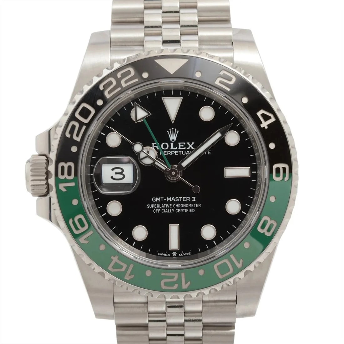 ROLEX GMT MASTER II SS AT BLACK DIAL JUBILEE WATCH (1 of 3)