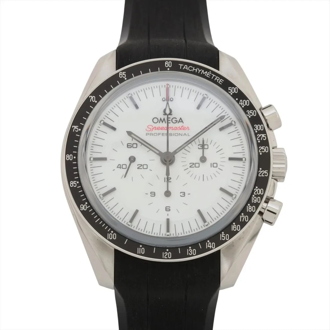 OMEGA SPEEDMASTER MOONWATCH PROFESSIONAL CO-AXIAL MASTER WATCH: Omega Speedmaster Moonwatch Professional Co-Axial Master Watch Brand: Omega Type/Style: Wristwatch Material: SS & Rubber Color: Dial Color White Size: Case:W1.6 x H1.6inch / W42 x H42 Circumference of