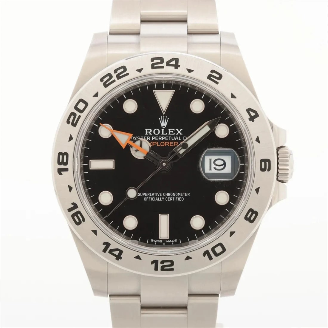 ROLEX EXPLORER II SS AT BLACK DIAL WATCH: Rolex Explorer Ii Ss At Black Dial Watch Brand: Rolex Type/Style: Wristwatch Material: SS Color: Dial Color Black Size: Case:W1.6 x H1.6inch / W42 x H42 Circumference of Wrist:7.3inch / 18.5 Acces