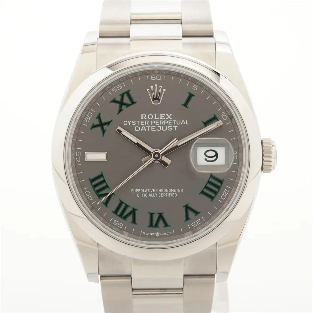 ROLEX DATEJUST 36 SS AT SLATE DIAL WATCH: Rolex Datejust 36 Ss At Slate Dial Watch Brand: Rolex Type/Style: Wristwatch Material: SS Color: Dial Color slate Size: Case:W1.2 x H1.2inch / W36 x H36 Circumference of Wrist:5.9inch / 15 Accesso