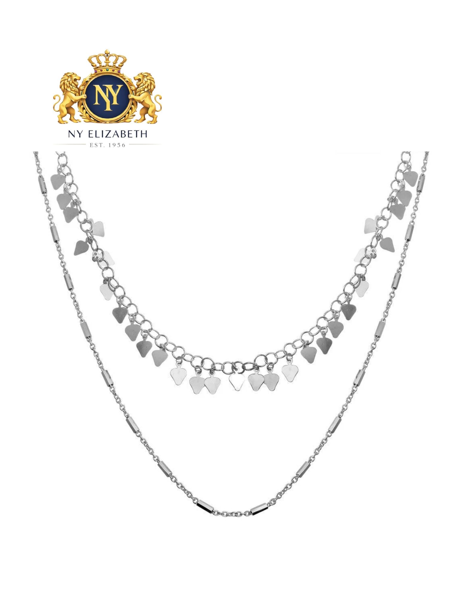 RHODIUM PLATED 925 STERLING SILVER DOUBLE CHAIN NECKLACE: Rhodium Plated 925 Sterling Silver Double Chain Necklace Metal: 925 Sterling Silver Plating: Nickel Free Rhodium Plated Length: 18 Inches Accessories: None Notice: When purchasing pre-owned goods, ple