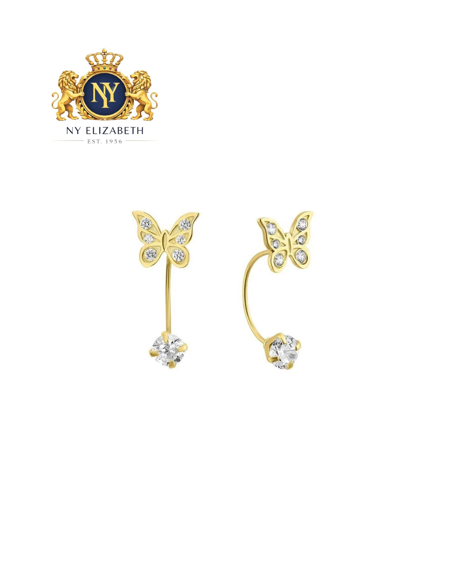14 KARAT YELLOW GOLD FRONT-BACK BUTTERFLY SCREW BACK EARRING (1 of 2)