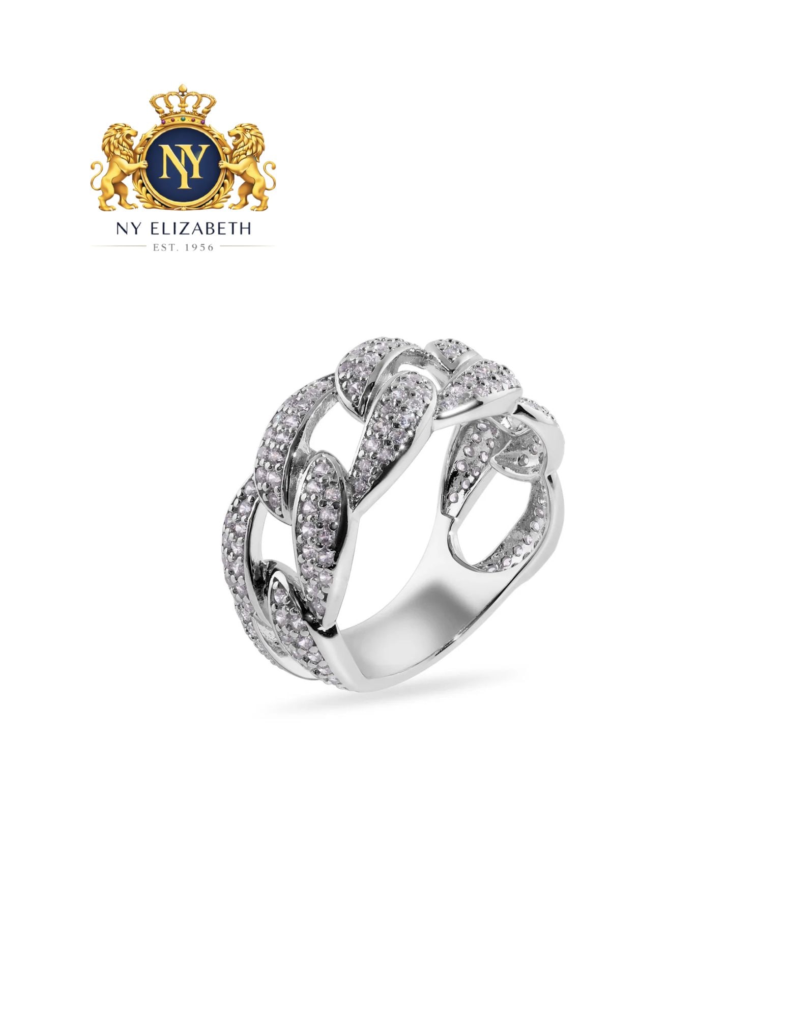 RHODIUM PLATED 925 STERLING SILVER CURB CLEAR RING: Rhodium Plated 925 Sterling Silver Curb Clear CZ Ring Metal: 925 Sterling Silver Plating: Rhodium Plated Stone: Clear CZ Stones Ring Size:: 10 US Accessories: None Notice: When purchasing pre-owned