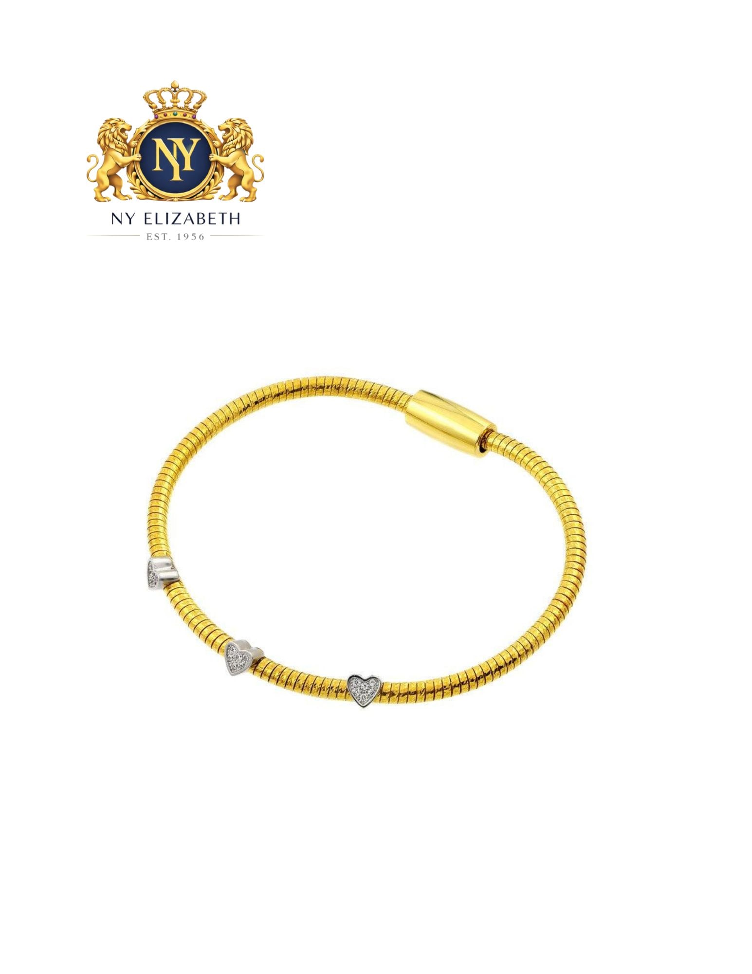 SILVER 925 GOLD PLATED THREE CLEAR BRACELET (1 of 3)