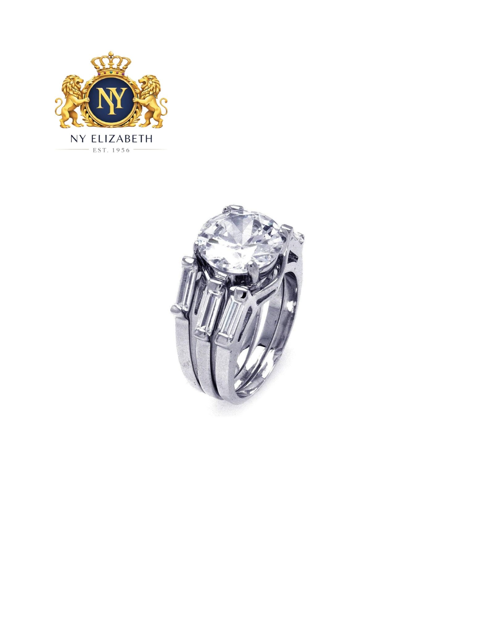 SILVER 925 RHODIUM PLATED SINGLE 3 ROW BRIDAL RING: Silver 925 Rhodium Plated Single CZ 3 Row Bridal Ring Metal: 925 Sterling Silver Plating: Nickel Free Rhodium Plated Stone: Cubic Zirconia Stones Ring Size:: 8 US Accessories: None Notice: When pur