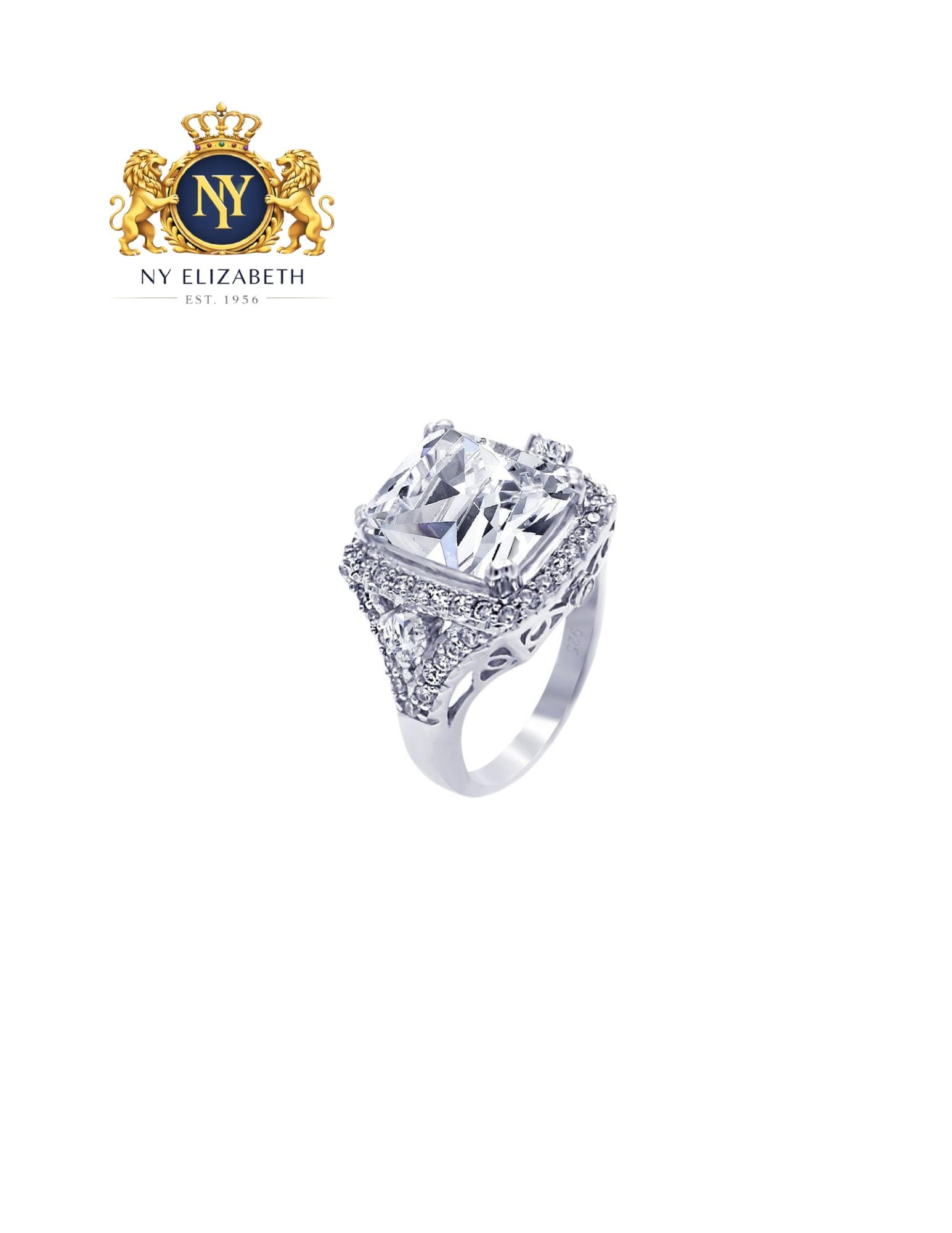 SILVER 925 RHODIUM PLATED CLUSTER RING: Silver 925 Rhodium Plated Cluster CZ Ring Metal: 925 Sterling Silver Plating: Nickel Free Rhodium Plated Stone: Cubic Zirconia Stones Ring Size:: 8 US Accessories: None Notice: When purchasing pre-