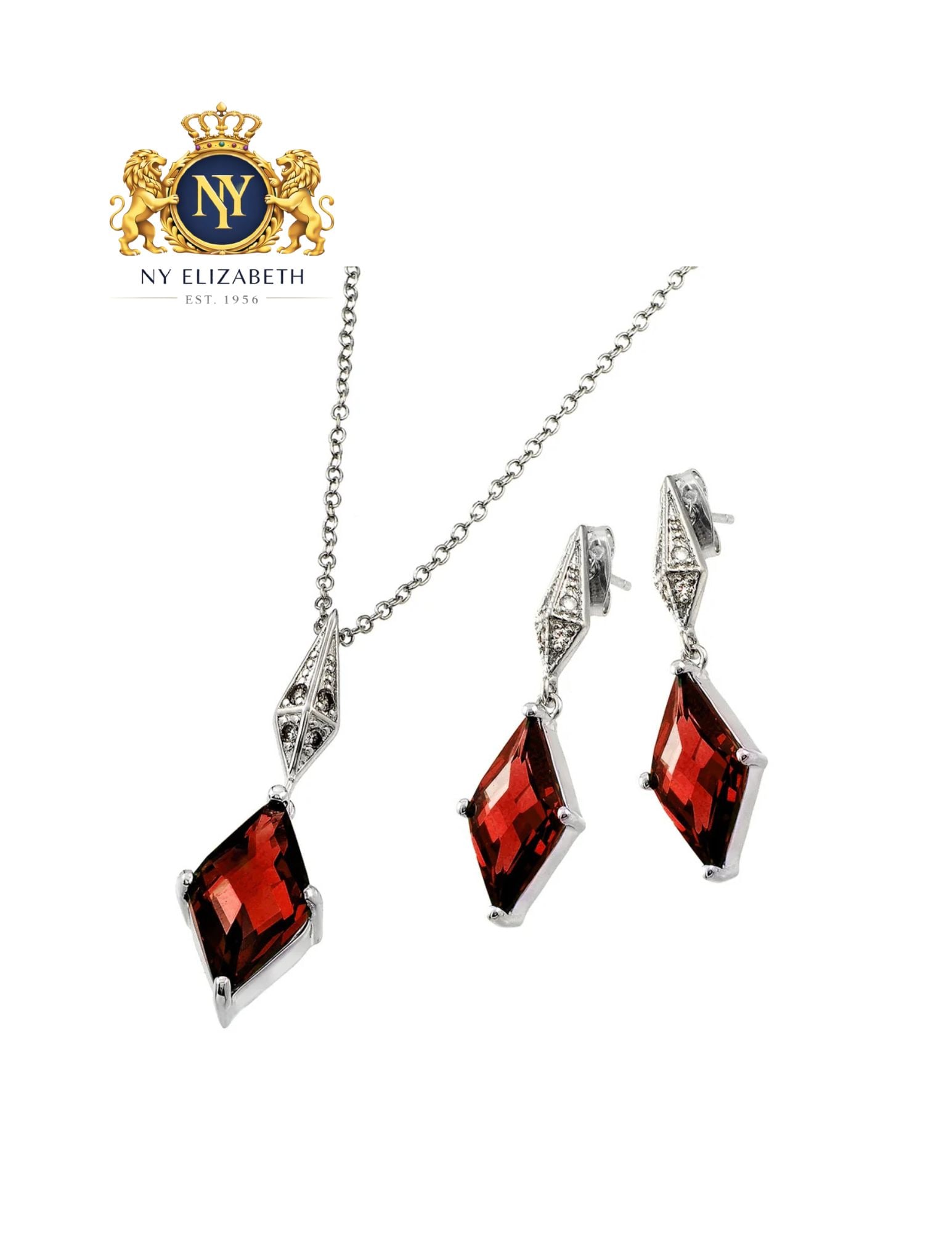 SILVER 925 RHODIUM PLATED BIRTHSTONE DIAMOND EARRING AND NECKLACE: Silver 925 Rhodium Plated Birthstone Diamond CZ Earring and Necklace Metal: 925 Sterling Silver Plating: Nickel Free Rhodium Plated Stone: Birthstone: July-Ruby Length: None Accessories: None Notic