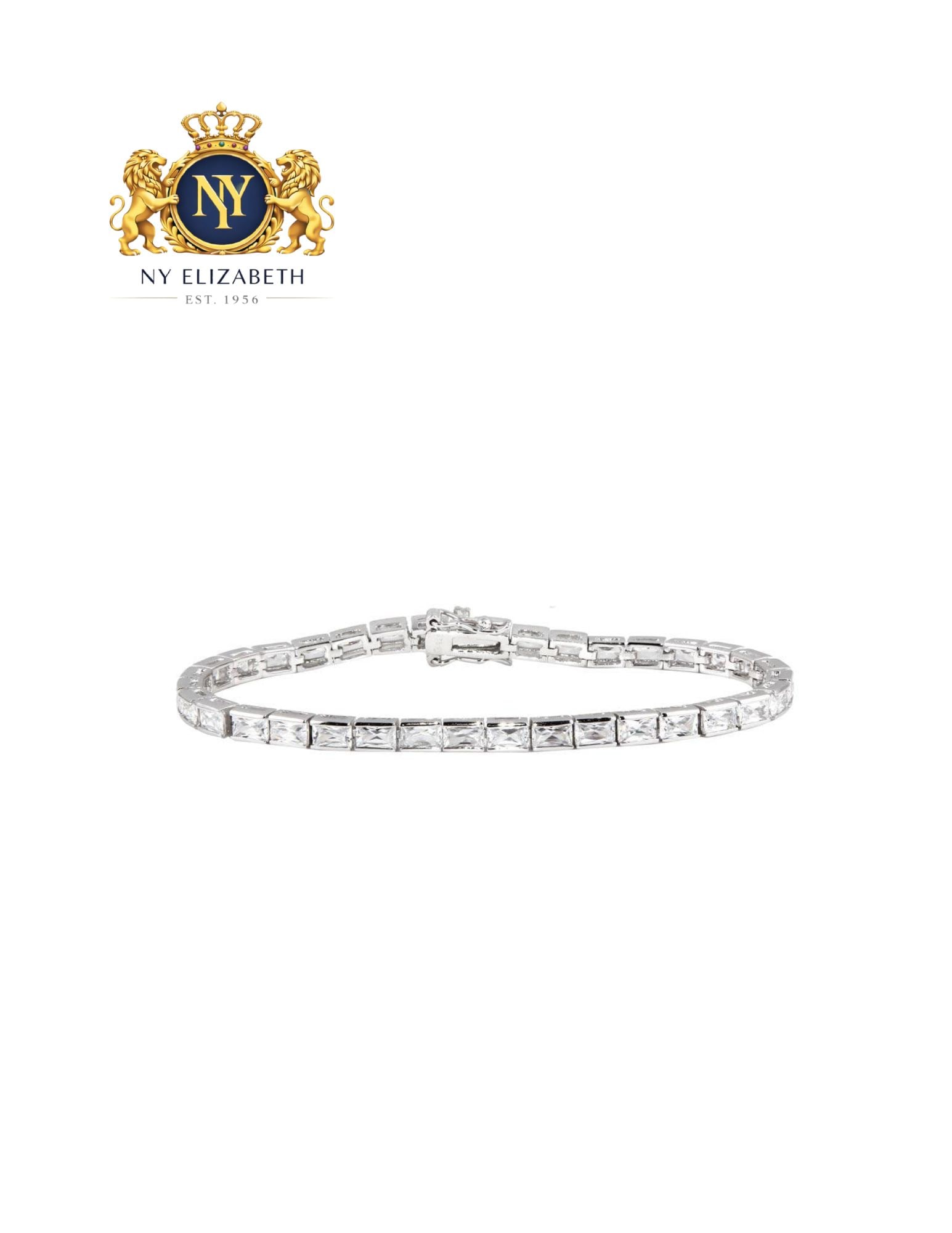 SILVER 925 RHODIUM PLATED CLEAR BRACELET: Silver 925 Rhodium Plated Clear CZ Bracelet Metal: 925 Sterling Silver Plating: Nickel Free Rhodium Plated Stone: Clear Baguette CZ Stones Length: None Accessories: None Notice: When purchasing pre