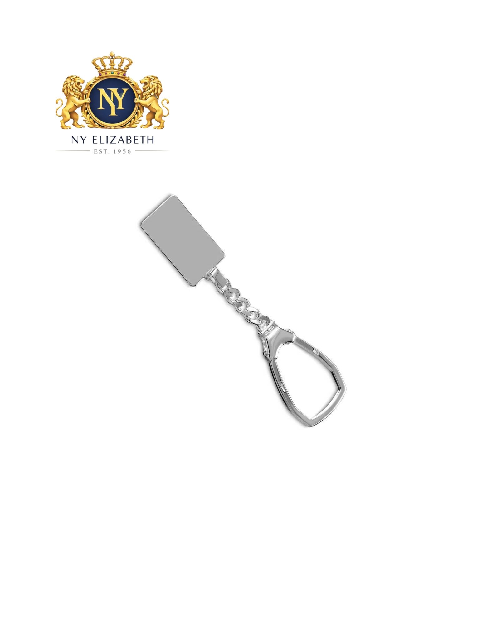 SILVER 925 HIGH POLISHED RECTANGLE KEY CHAIN - 2