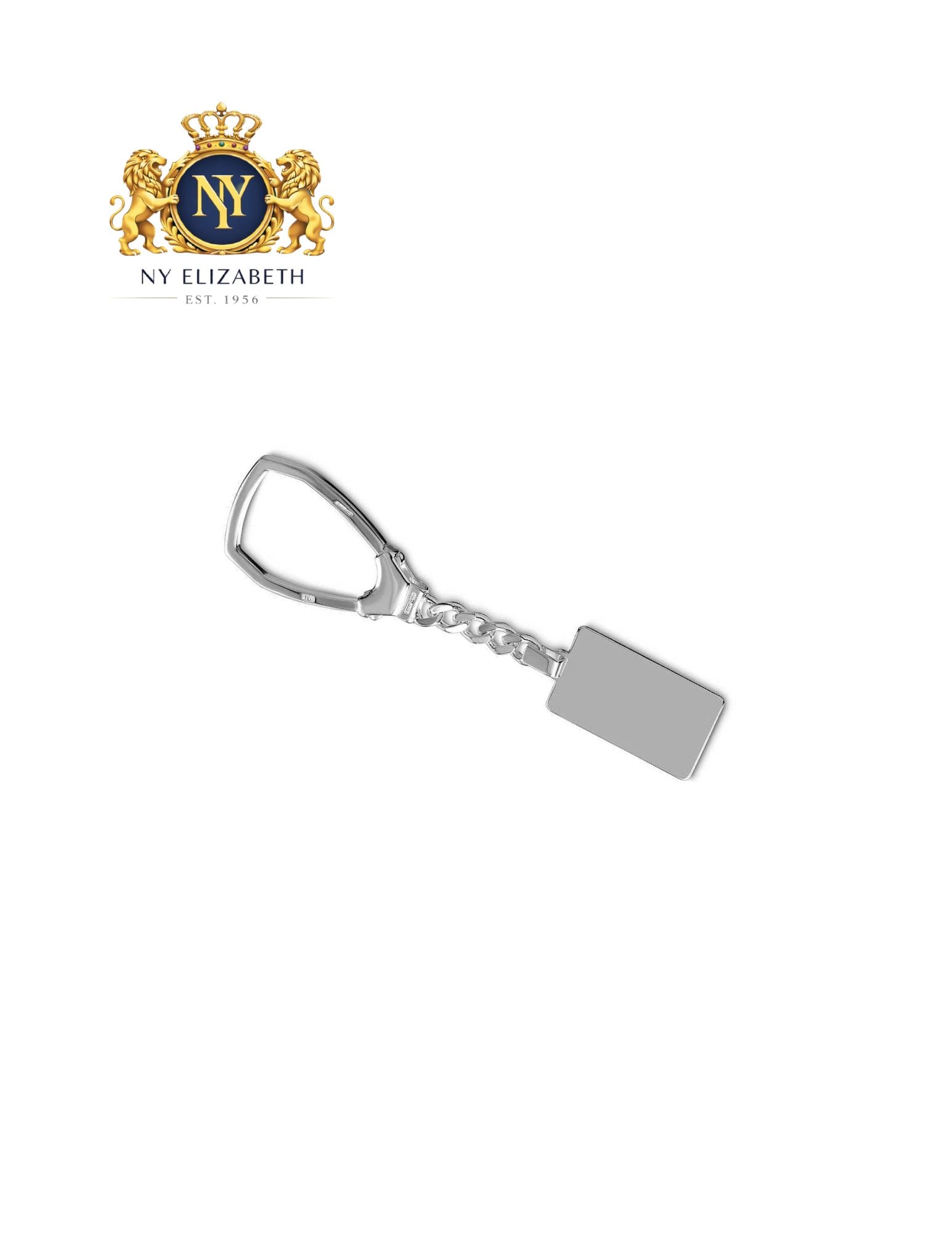 SILVER 925 HIGH POLISHED RECTANGLE KEY CHAIN - 3