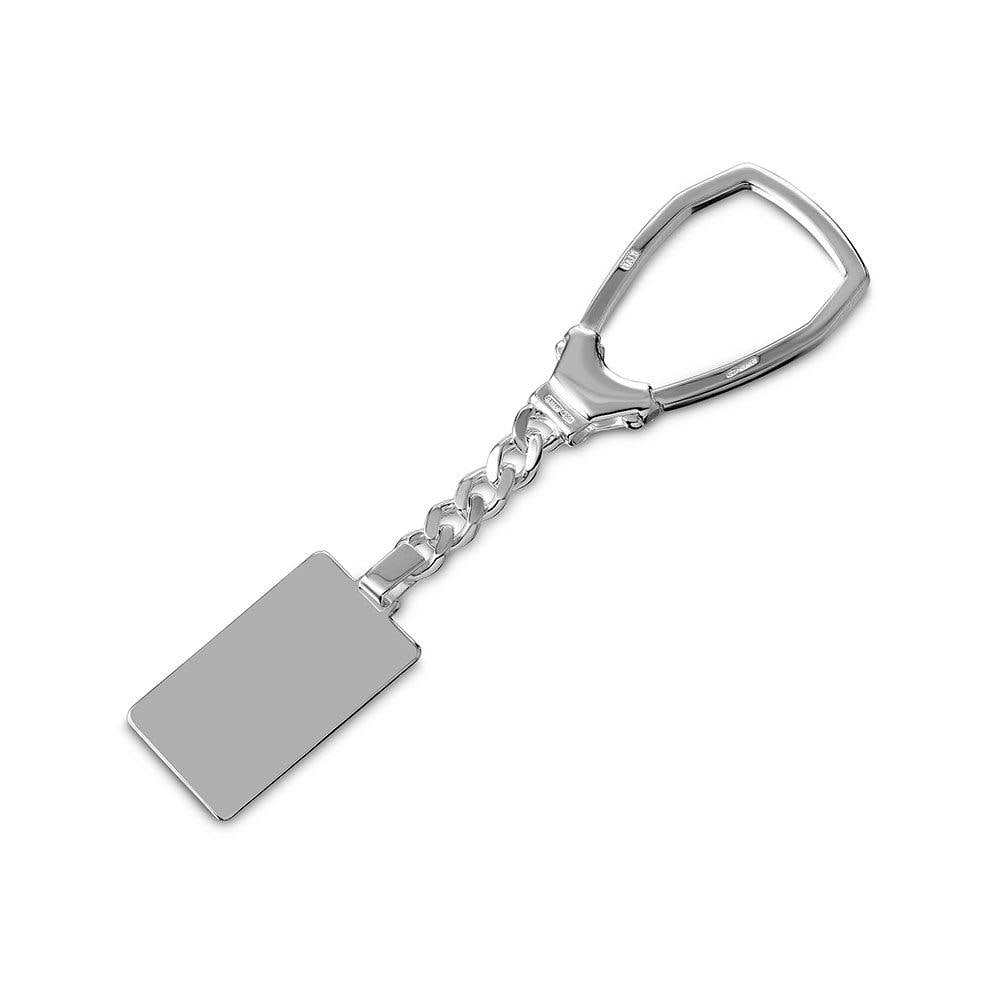 SILVER 925 HIGH POLISHED RECTANGLE KEY CHAIN - 4