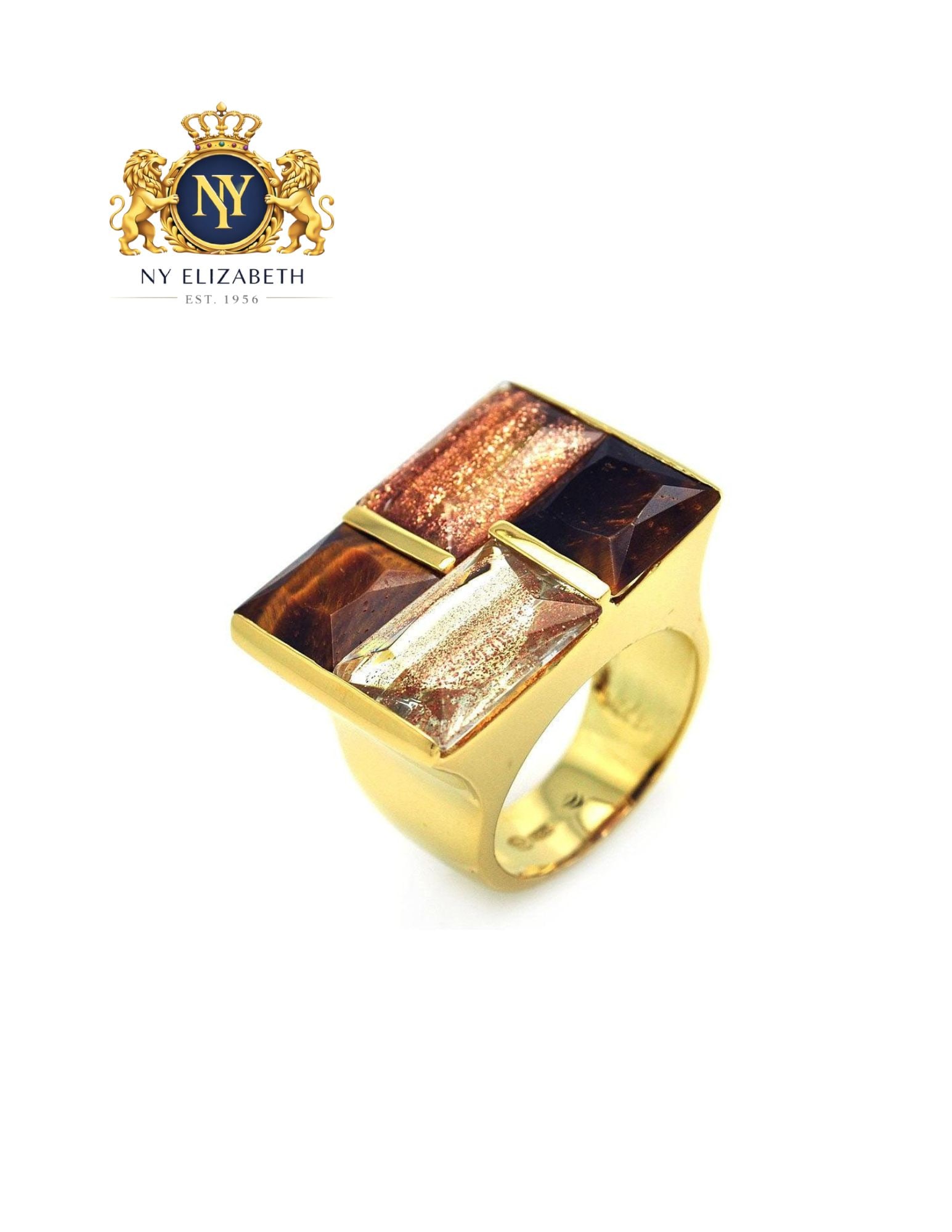 CLEARANCE-SILVER 925 GOLD PLATED MULTI COLORED STONE RING: Clearance-Silver 925 Gold Plated Multi Colored Stone Ring Metal: 925 Sterling Silver Plating: Nickel Free Gold Plated Stone: Baguette CZ Stones Ring Size:: 5 US Accessories: None Notice: When purch