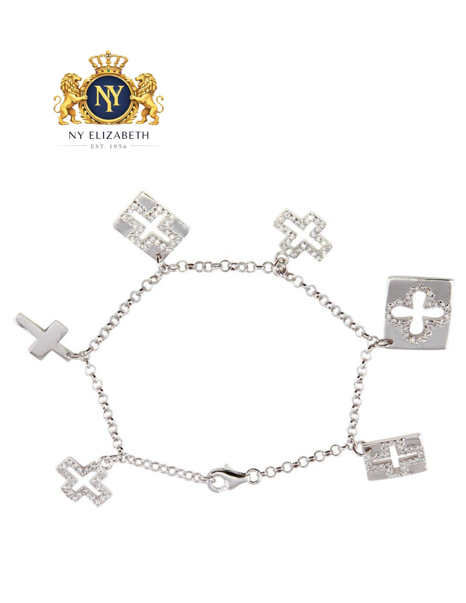 SILVER 925 RHODIUM PLATED MULTIPLE OBJECTS BRACELET - 3