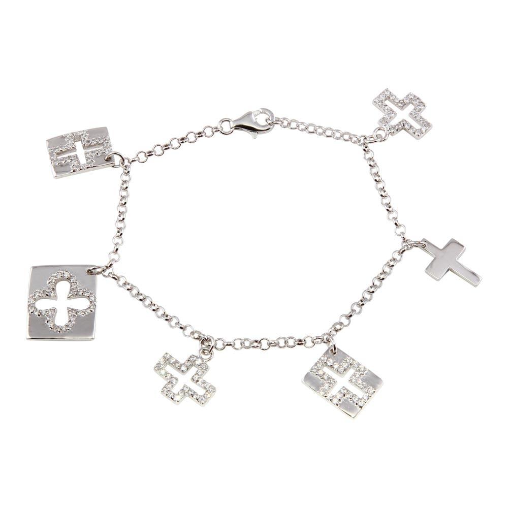 SILVER 925 RHODIUM PLATED MULTIPLE OBJECTS BRACELET - 4