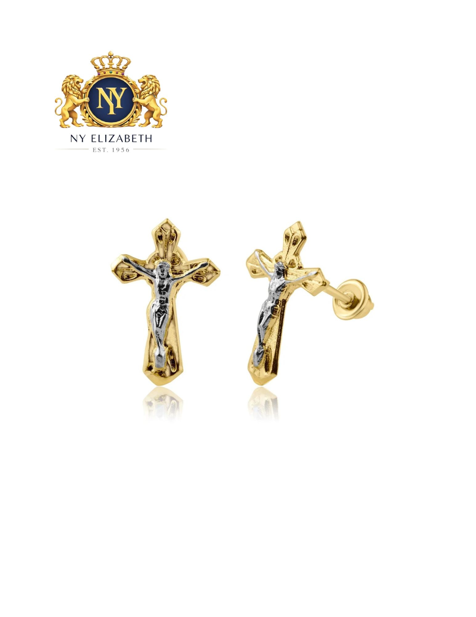 14E00163. - 14 KARAT YELLOW GOLD CROSS SCREW BACK EARRING: 14E00163. - 14 Karat Yellow Gold Cross Screw Back Earring Metal: 14 Karat Gold Dimensions: 7mm x 11mm Length: None Accessories: None Notice: When purchasing pre-owned goods, please refer to the photos