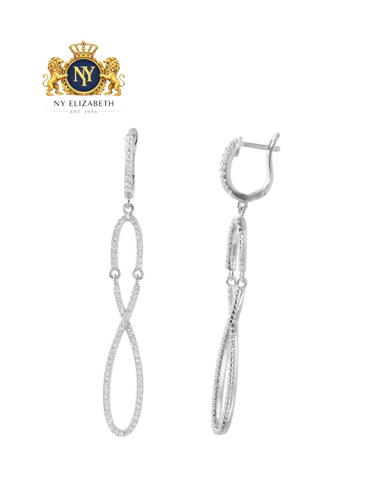 SILVER 925 RHODIUM PLATED DANGLING EARRINGS: Silver 925 Rhodium Plated Dangling CZ Earrings Metal: 925 Sterling Silver Plating: Nickle-Free Rhodium Plated Stone: Cubic Zirconia Stones Length: 2.5 Inches Accessories: None Notice: When purchasi