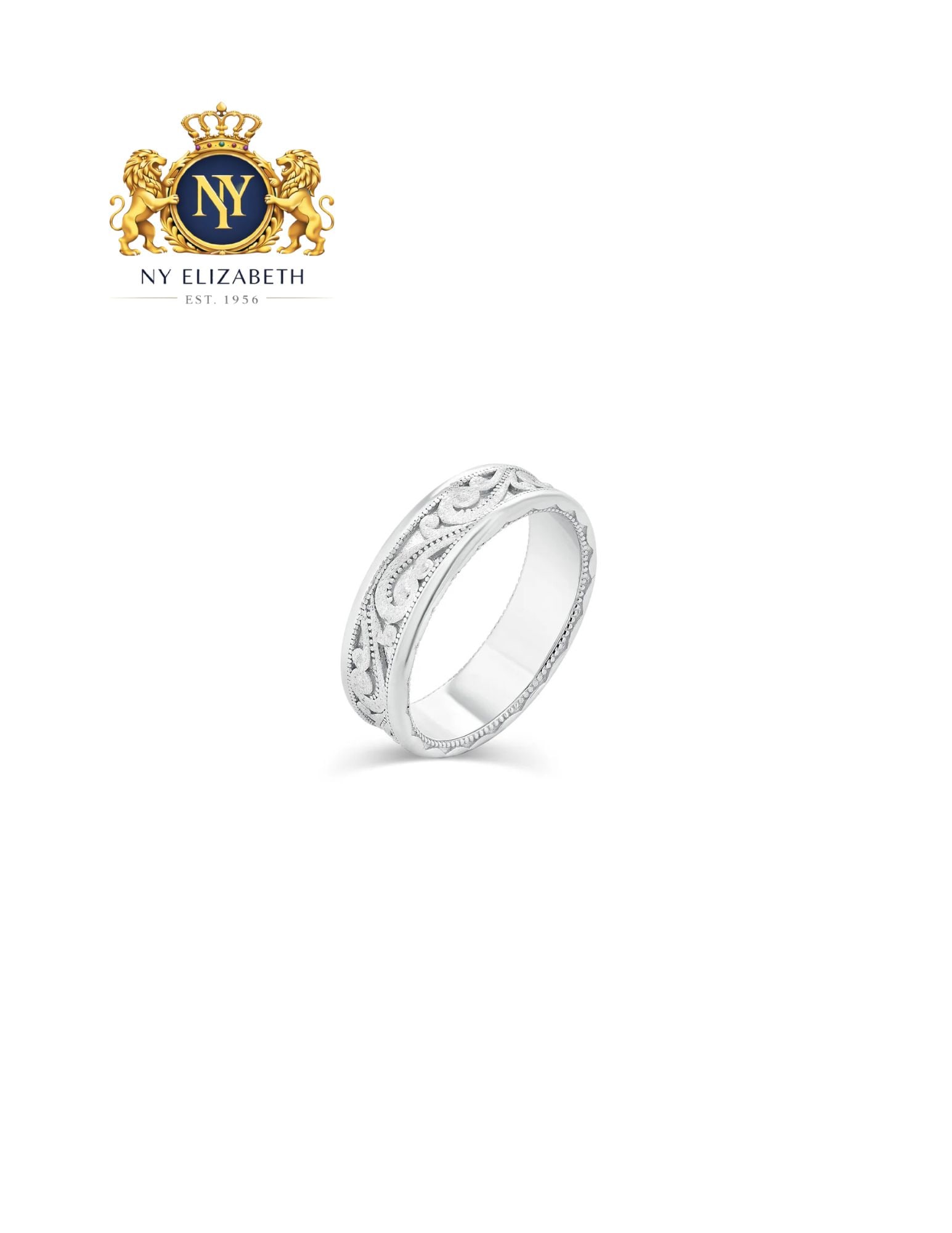 RHODIUM PLATED 925 STERLING SILVER MEN'S SATIN FINISH RING (1 of 3)