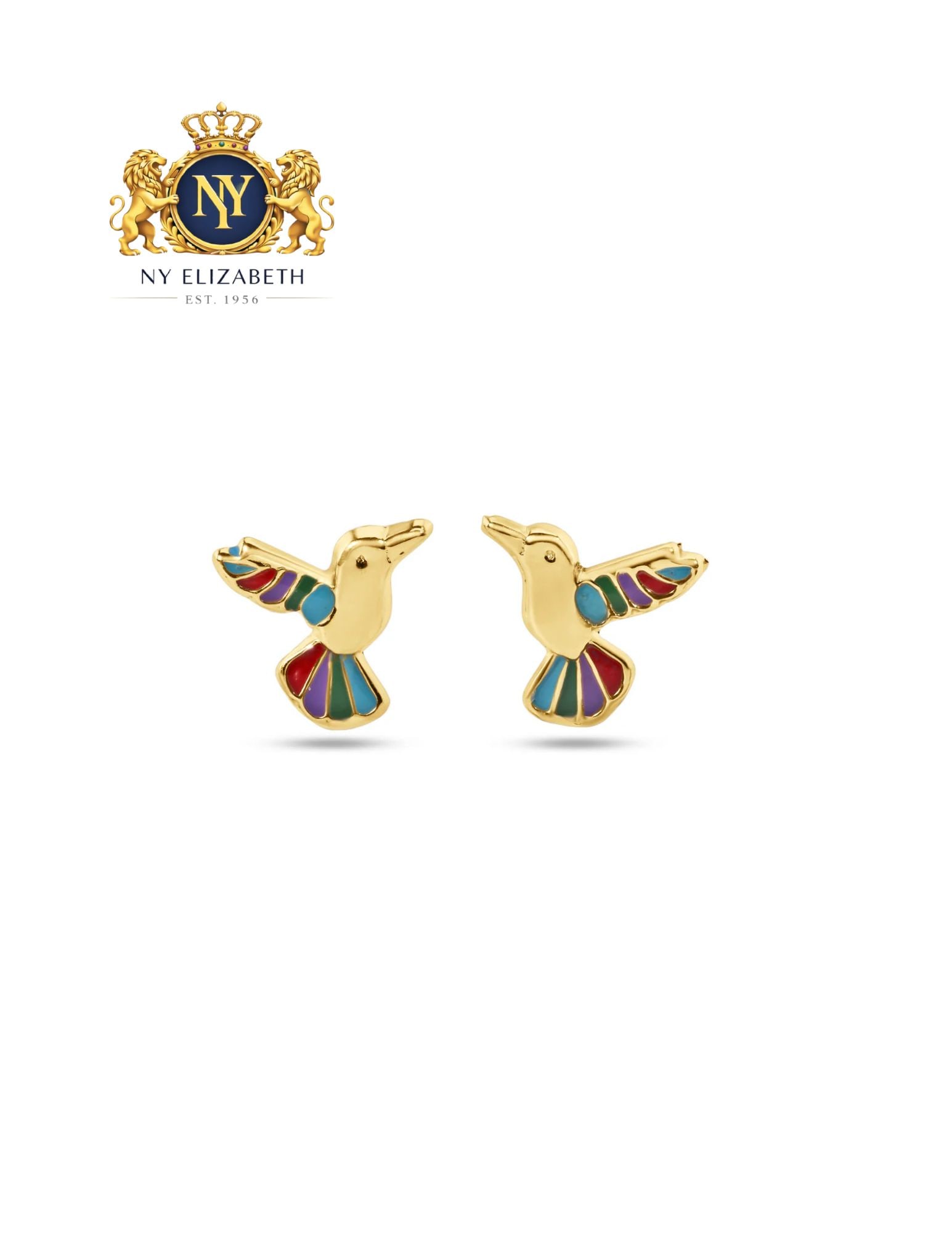 14 KARAT YELLOW GOLD HUMMINGBIRD MULTI COLOR SCREW BACK EARRINGS: 14 Karat Yellow Gold Hummingbird Multi Color Screw Back Earrings Metal: 14 Karat Gold Dimensions: 7.8mm x 8.6mm Length: None Accessories: None Notice: When purchasing pre-owned goods, please refer to