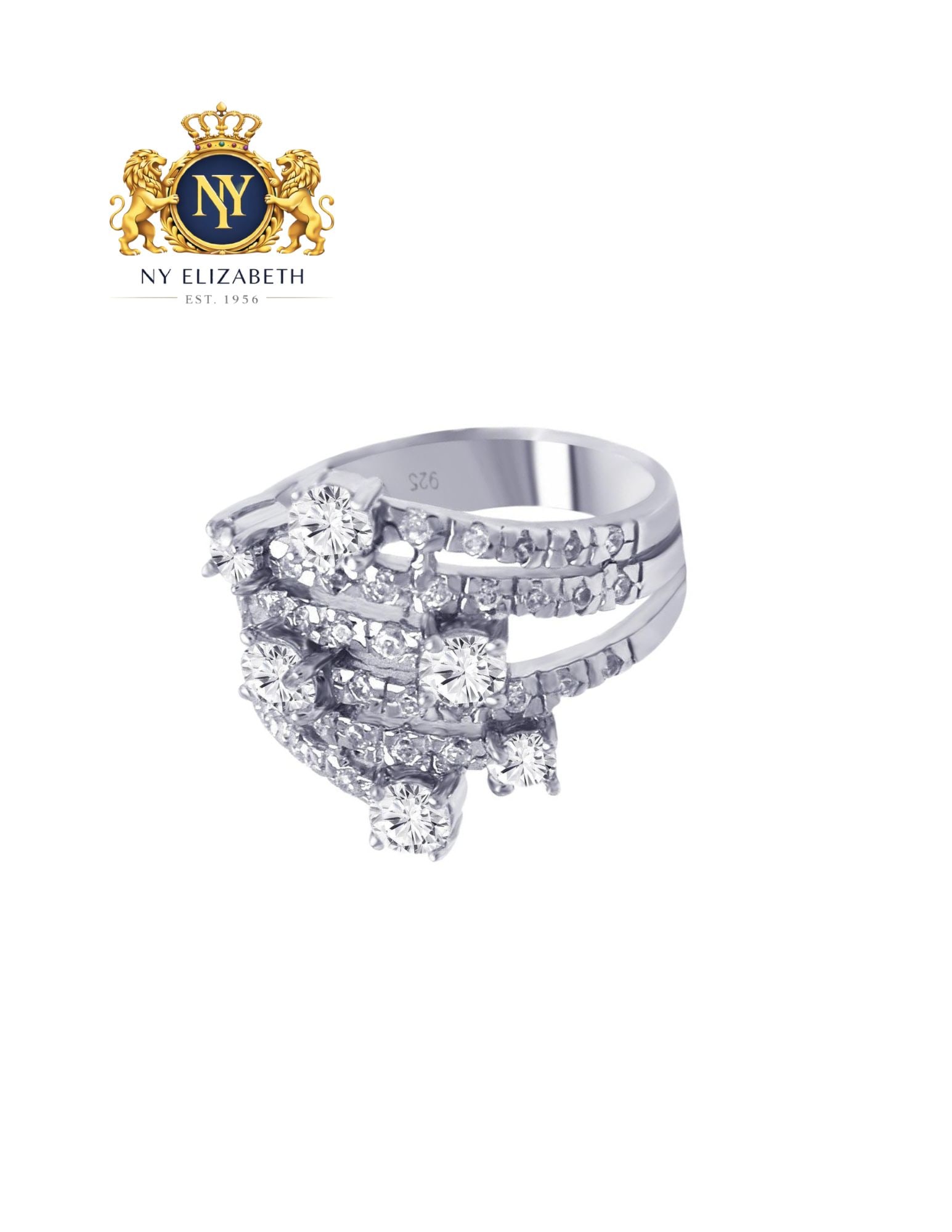SILVER 925 RHODIUM PLATED MULTIPLE SIZED CLEAR RING - 3