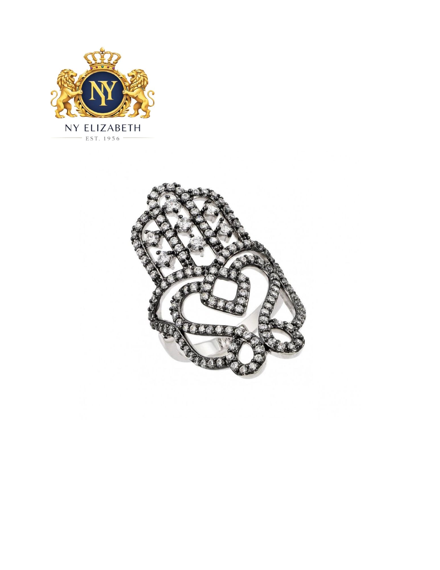 SILVER 925 OXIDIZED RHODIUM PLATED CLEAR RING: Silver 925 Oxidized Rhodium Plated Clear CZ Ring Metal: 925 Sterling Silver Plating: Nickel Free Oxidized Rhodium Plated Stone: Clear CZ Ring Size:: 5 US Accessories: None Notice: When purchasing p