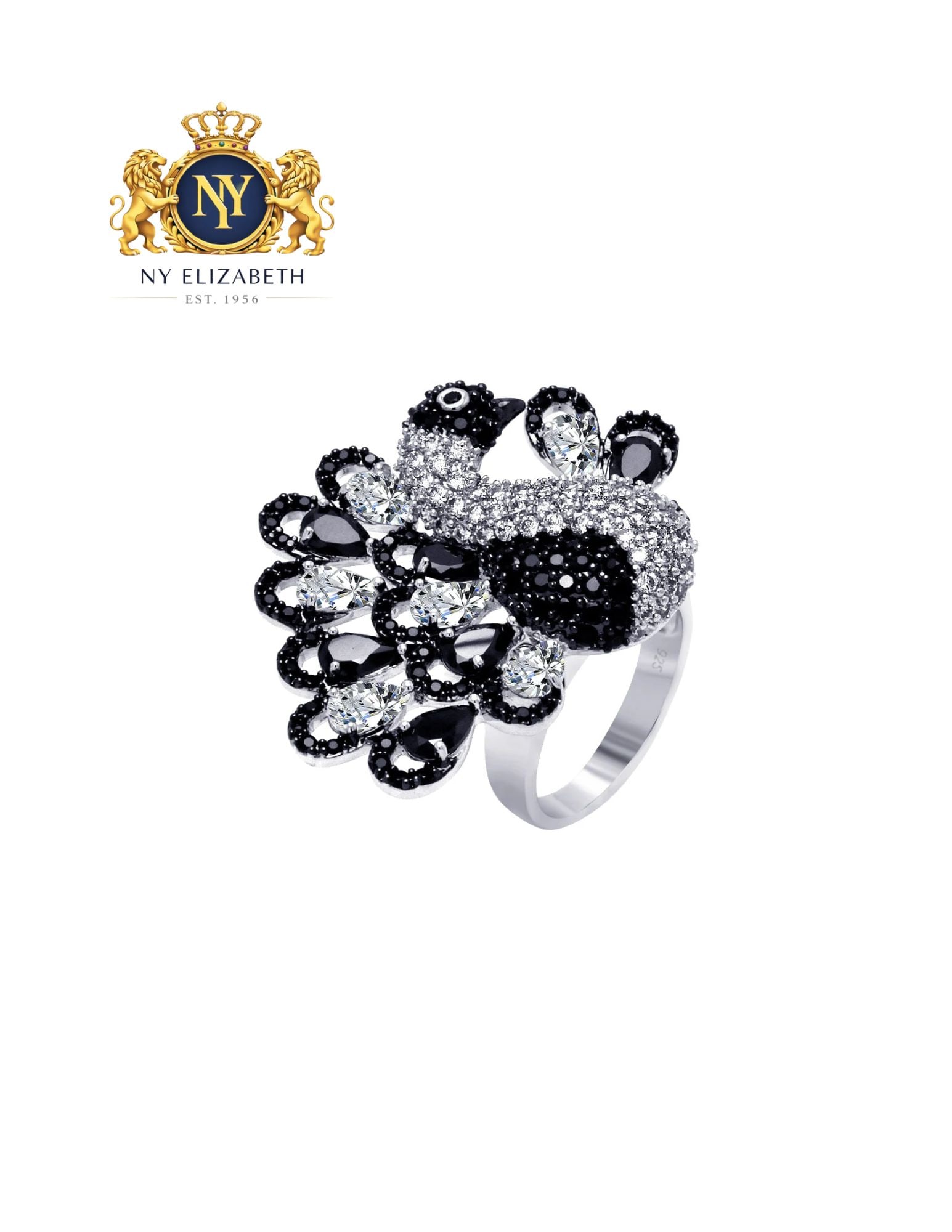 CLEARANCE-SILVER 925 BLACK RHODIUM PLATED 2 TONED BLACK AND CLEAR RING: Clearance-Silver 925 Black Rhodium Plated 2 Toned Black and Clear CZ Ring Metal: 929 Sterling Silver Plating: Nickel Free Rhodium Plated Stone: CZ Stones Ring Size:: 9 US Accessories: None Notice: