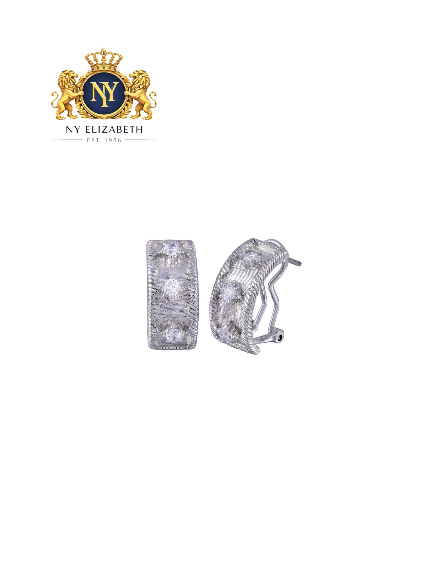 SILVER 925 RHODIUM PLATED THREE ROUND HALF CIRCLE EARRINGS: Silver 925 Rhodium Plated Three Round CZ Half Circle Earrings Metal: 925 Sterling Silver Plating: Nickel Free Rhodium Plated Stone: Round CZ stones Length: None Accessories: None Notice: When purch