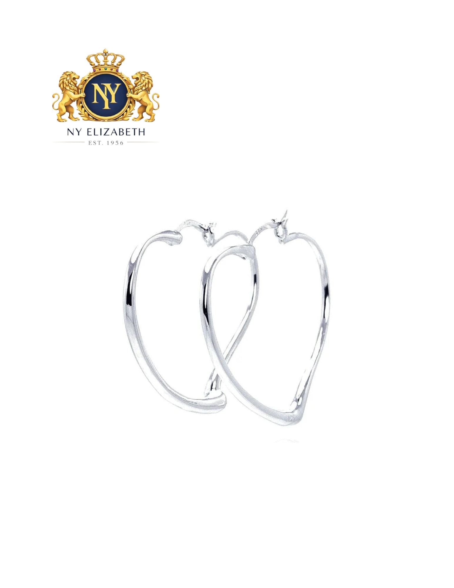 SILVER 925 RHODIUM PLATED HEART HOOP EARRINGS: Silver 925 Rhodium Plated Heart Hoop Earrings Metal: 925 Sterling Silver Plating: Nickel Free Rhodium Plated Dimensions: 39mm x 3mm Length: None Accessories: None Notice: When purchasing pre-owned