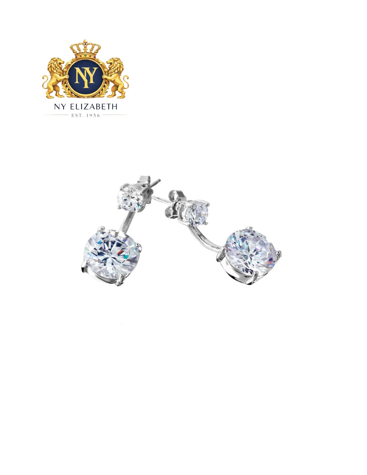 RHODIUM PLATED 925 STERLING SILVER HANGING ROUND CZ: Rhodium Plated 925 Sterling Silver Hanging Round CZ Metal: 925 Sterling Silver Plating: Nickel Free Rhodium Plated Stone: CZ Stones Dimensions: 10mm x 23mm Length: None Accessories: None N