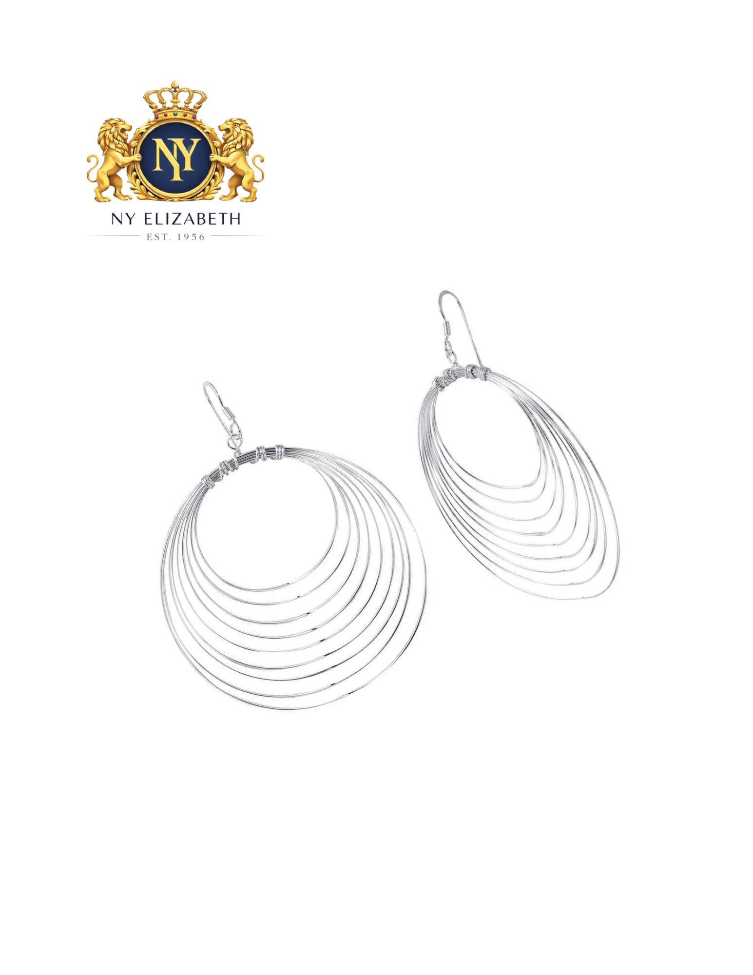 SILVER 925 CIRCLE SHAPED MULTI-WIRE DANGLING EARRINGS - 2
