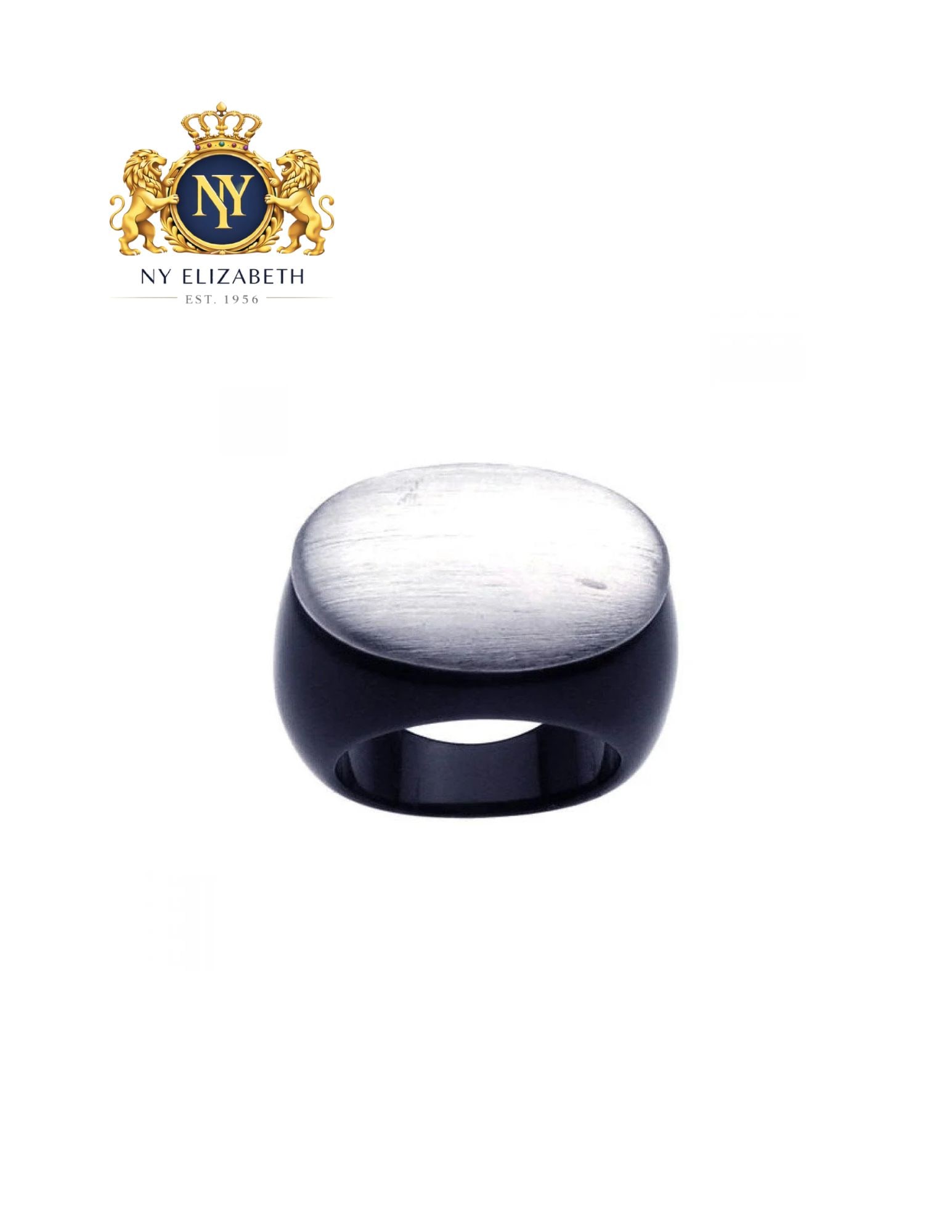 CLEARANCE-SILVER 925 RHODIUM PLATED MATTE FINISH RING: Clearance-Silver 925 Rhodium Plated Matte Finish Ring Metal: 925 Sterling Silver Plating: Nickel Free Rhodium Plated with Black Acrylic and Matte Finish Ring Size:: 9 US Accessories: None Notice: When