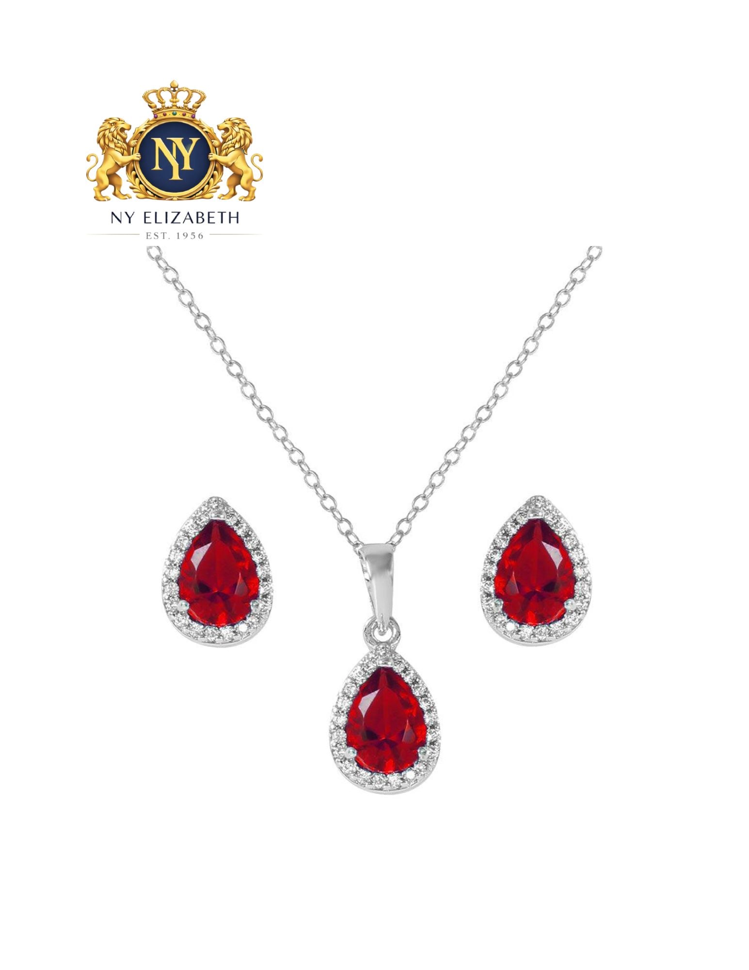 RHODIUM PLATED 925 STERLING SILVER PEAR BIRTHSTONE: Rhodium Plated 925 Sterling Silver Pear Birthstone Metal: 925 Sterling Silver Plating: Nickel Free Rhodium Plated Stone: Birthstones: July - Ruby Dimensions: Earring Dimensions: 8.6mm x 13.8mm / Penda