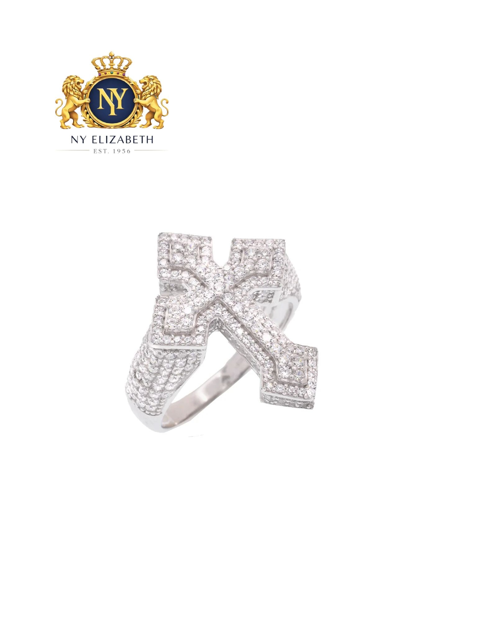 RHODIUM PLATED 925 STERLING SILVER MEN'S STATEMENT RING: Rhodium Plated 925 Sterling Silver Men's CZ Statement Ring Metal: 925 Sterling Silver Plating: Nickel Free Rhodium Plated Stone: Clear CZ Stones Ring Size:: 10 US Accessories: None Notice: When