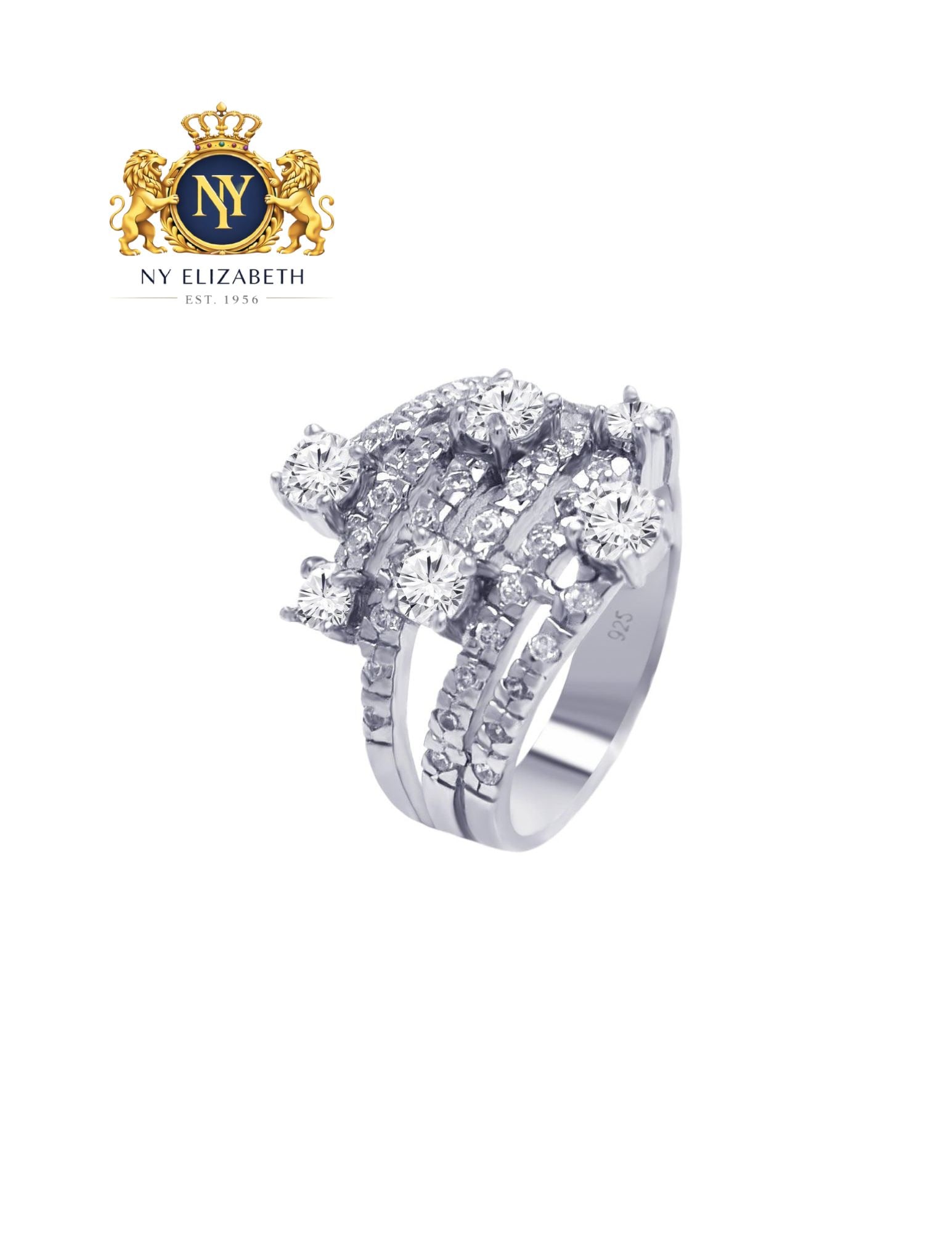 SILVER 925 RHODIUM PLATED MULTIPLE SIZED CLEAR RING: Silver 925 Rhodium Plated Multiple Sized Clear CZ Ring Metal: 925 Sterling Silver Plating: Nickel Free Rhodium Plated Stone: Clear CZ Stones Ring Size:: 6 US Accessories: None Notice: When purchasi