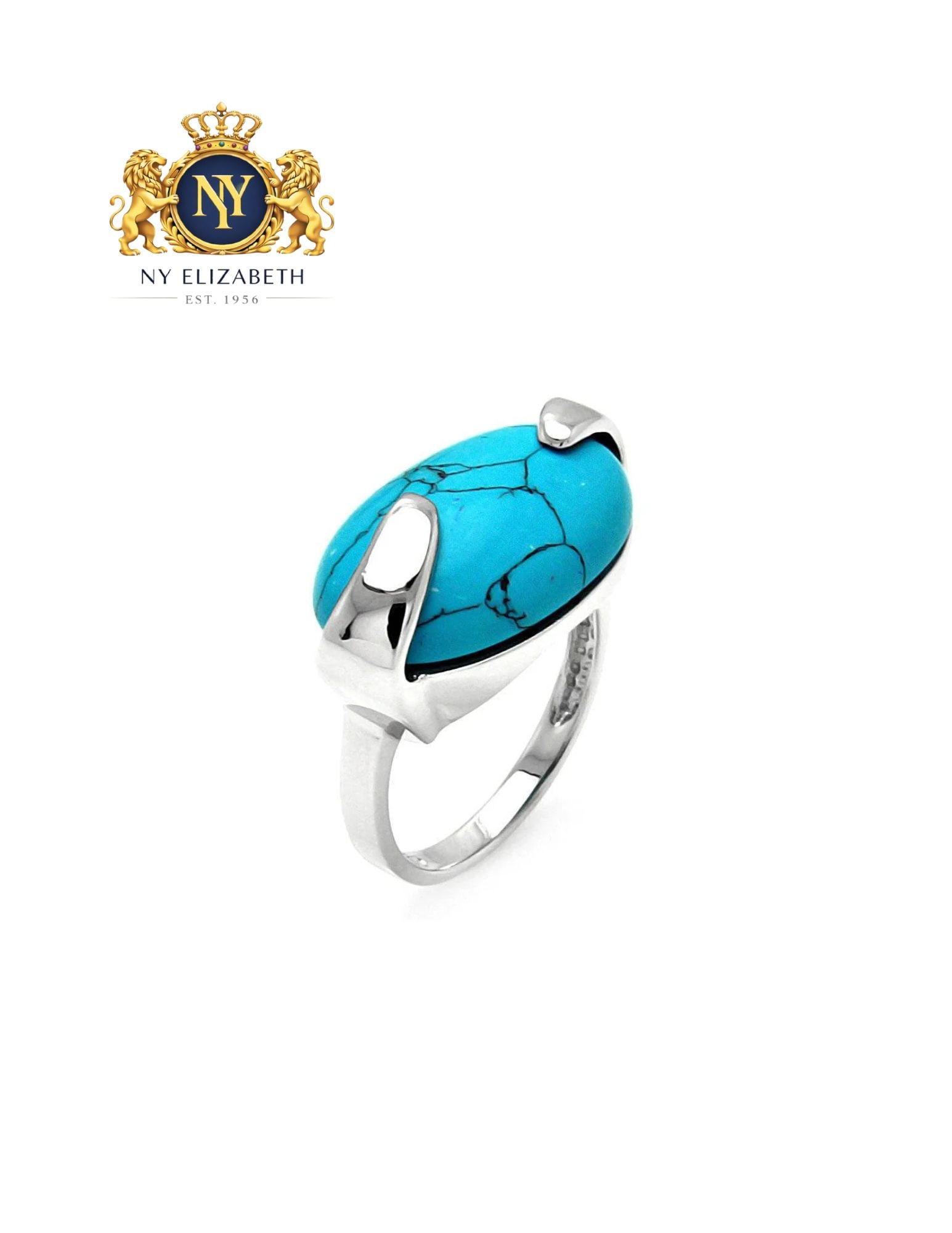 SILVER 925 RHODIUM PLATED OVAL TURQUOISE RING: Silver 925 Rhodium Plated Oval Turquoise Ring Metal: 925 Sterling Silver Plating: Nickel Free Rhodium Plated Stone: Oval Turquoise Ring Size:: 7 US Accessories: None Notice: When purchasing pre-own