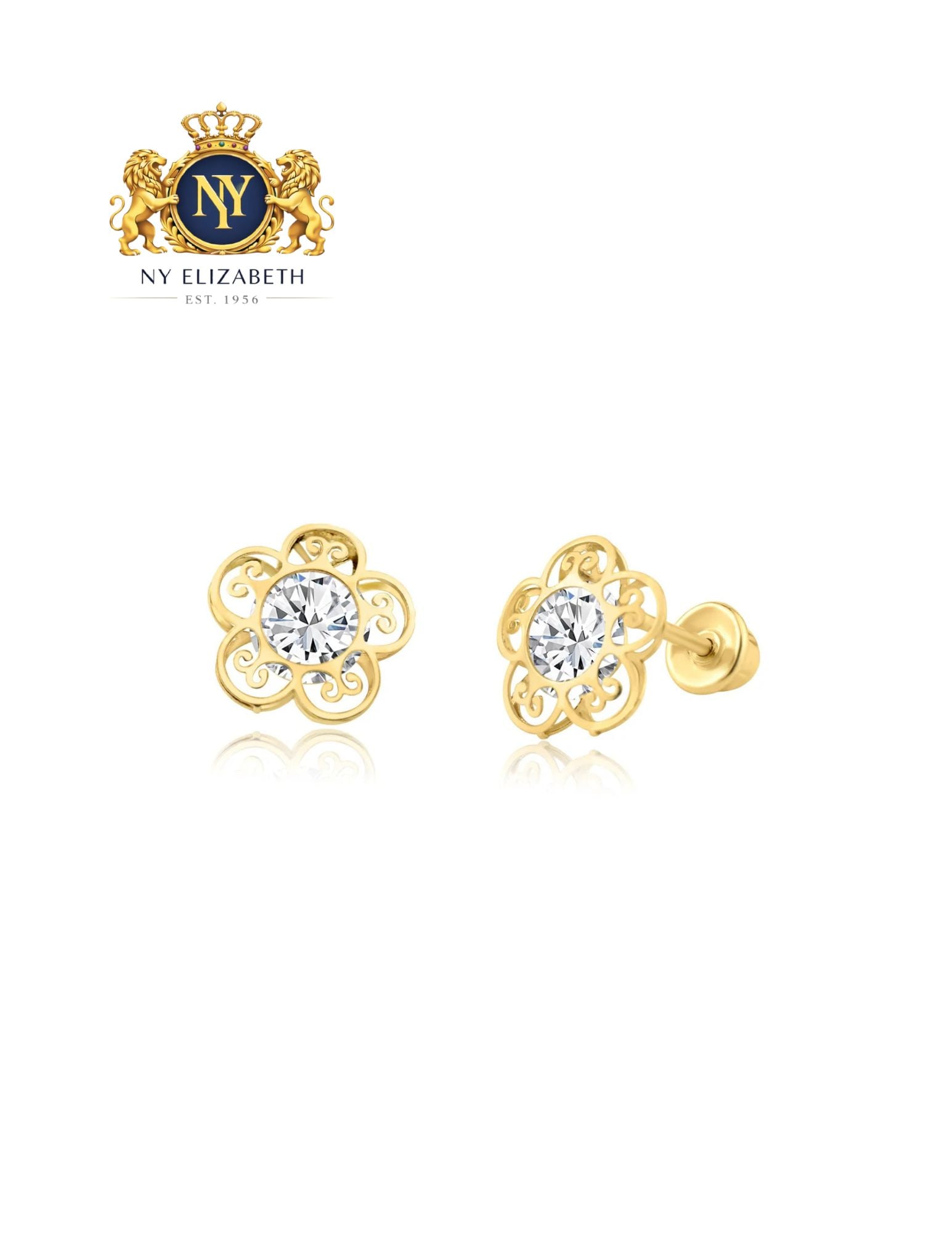 14 KARAT YELLOW GOLD FLOWER SCREW BACK EARRING: 14 Karat Yellow Gold CZ Flower Screw Back Earring Metal: 14 Karat Gold Dimensions: 6.5mm Length: None Accessories: None Notice: When purchasing pre-owned goods, please refer to the photos of the items