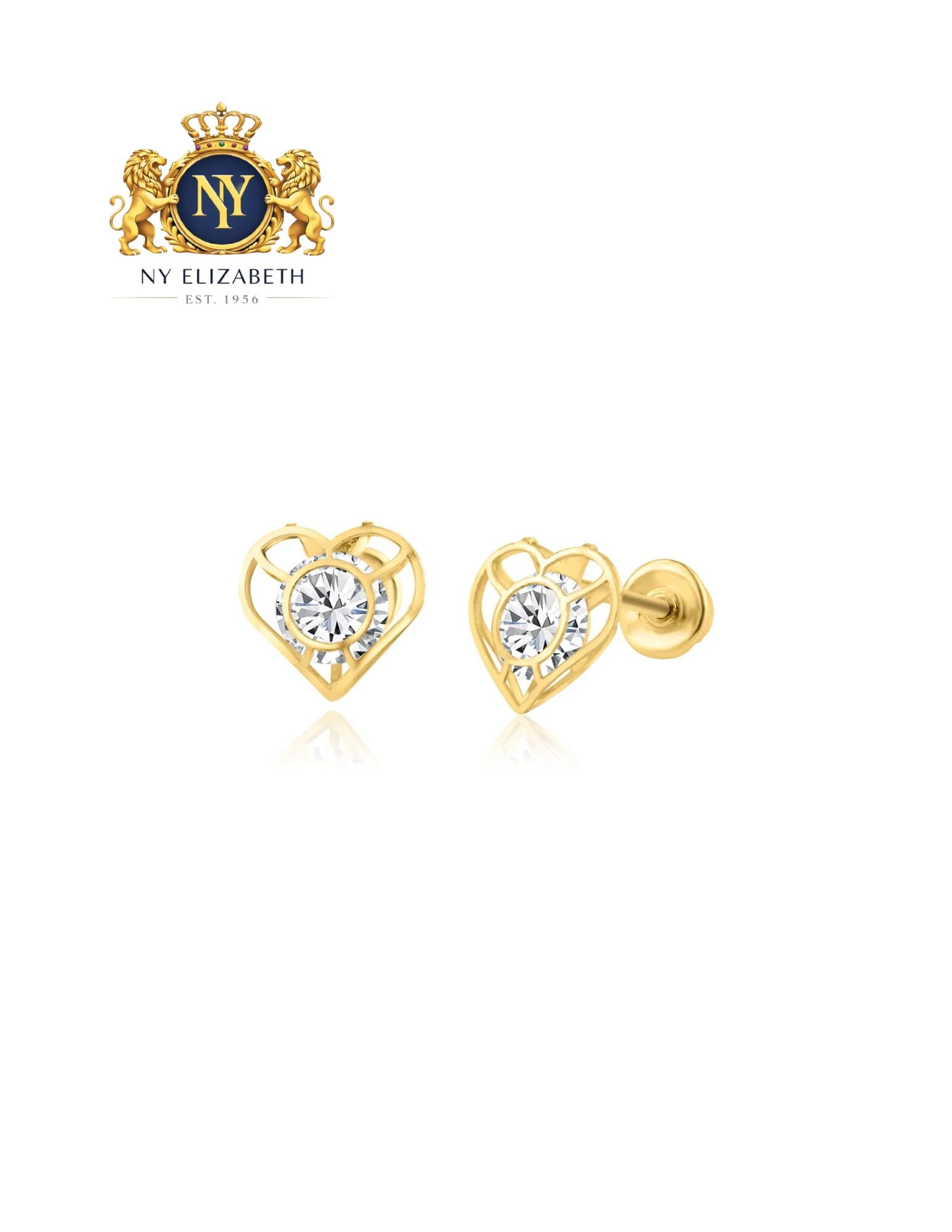 14 KARAT YELLOW GOLD OPEN HEART SCREW BACK EARRING: 14 Karat Yellow Gold CZ Open Heart Screw Back Earring Metal: 14 Karat Gold Dimensions: 5.1mm x 5.3mm Length: None Accessories: None Notice: When purchasing pre-owned goods, please refer to the photos 