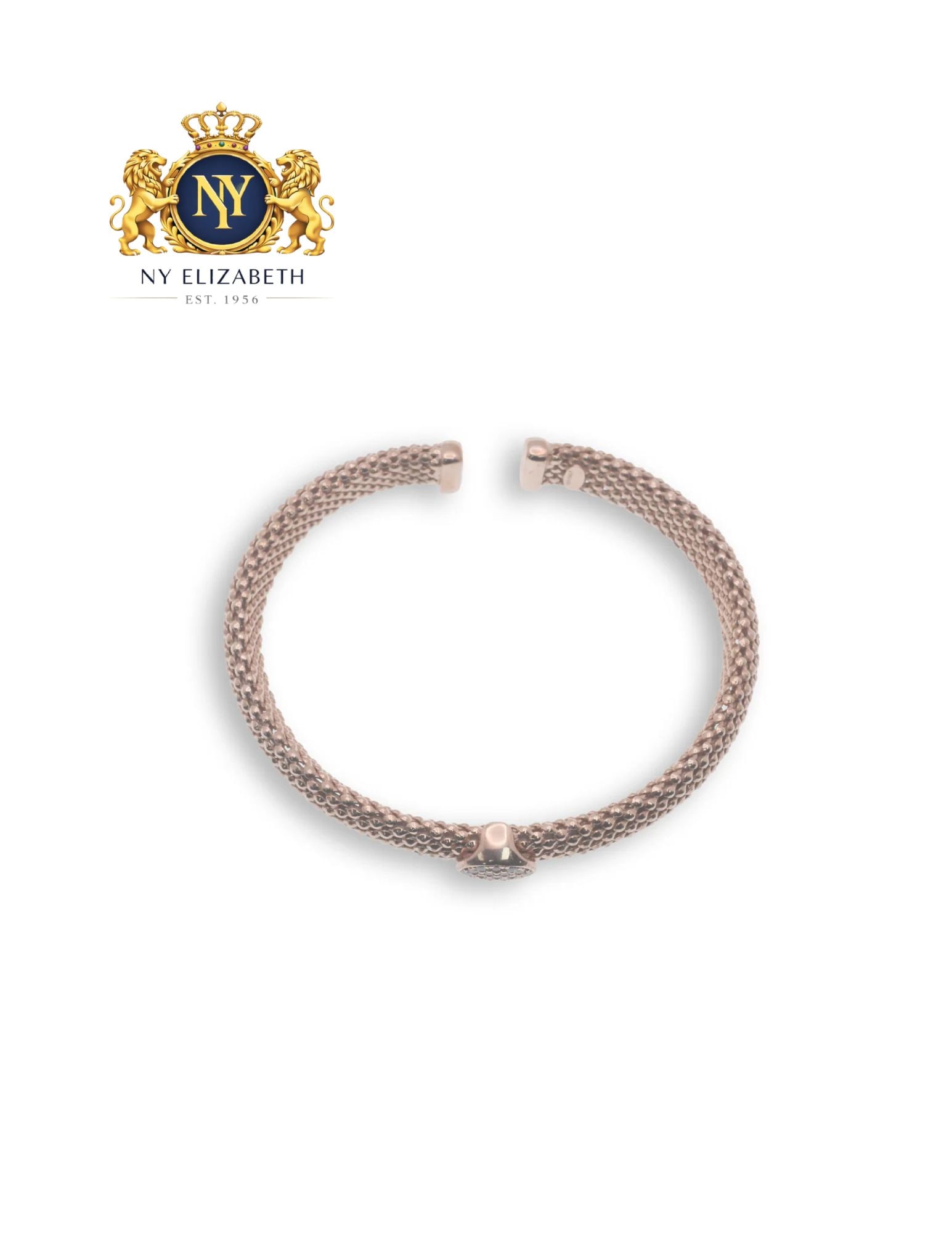 CLEARANCE-ROSE GOLD PLATED ACCENT CUFF BRACELET: Clearance-Rose Gold Plated CZ Accent Cuff Bracelet Metal: 925 Sterling Silver Plating: Rhodium Plated Stone: Clear CZ Stones Dimensions: Width: 10mm, Size: 7" Length: 7Inches Accessories: None