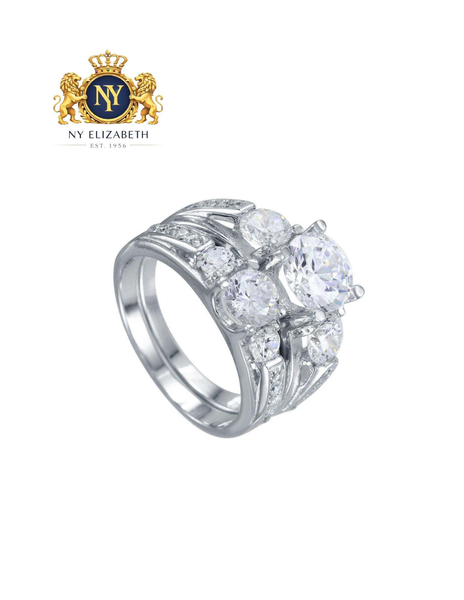 RHODIUM PLATED 925 STERLING SILVER STACKABLE RINGS - 3