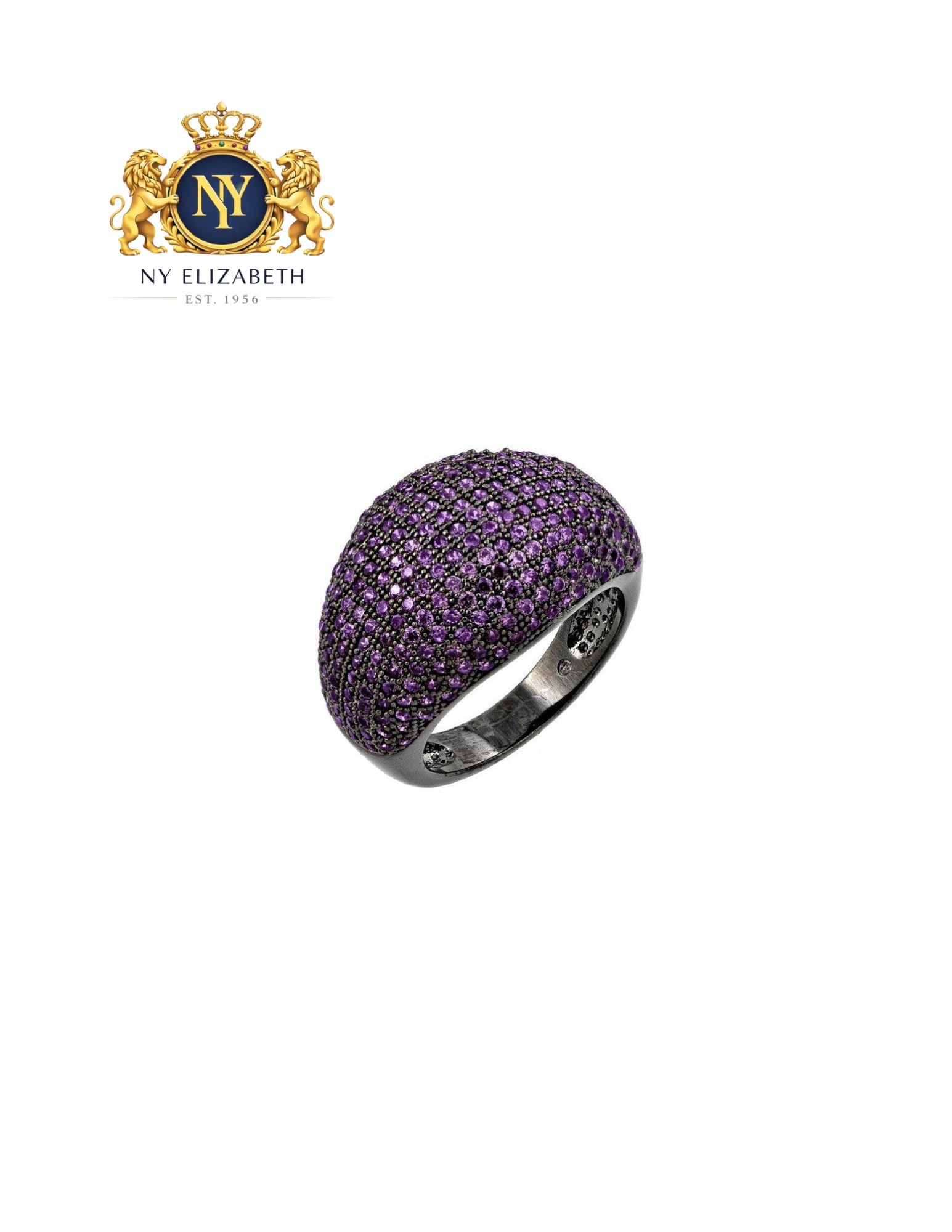 SILVER 925 OXIDIZED RHODIUM PLATED PURPLE RING: Silver 925 Oxidized Rhodium Plated Purple CZ Ring Metal: 925 Sterling Silver Plating: Nickel Free Oxidized Rhodium Platedd Stone: CZ Stones Ring Size:: 6 US Accessories: None Notice: When purchasin