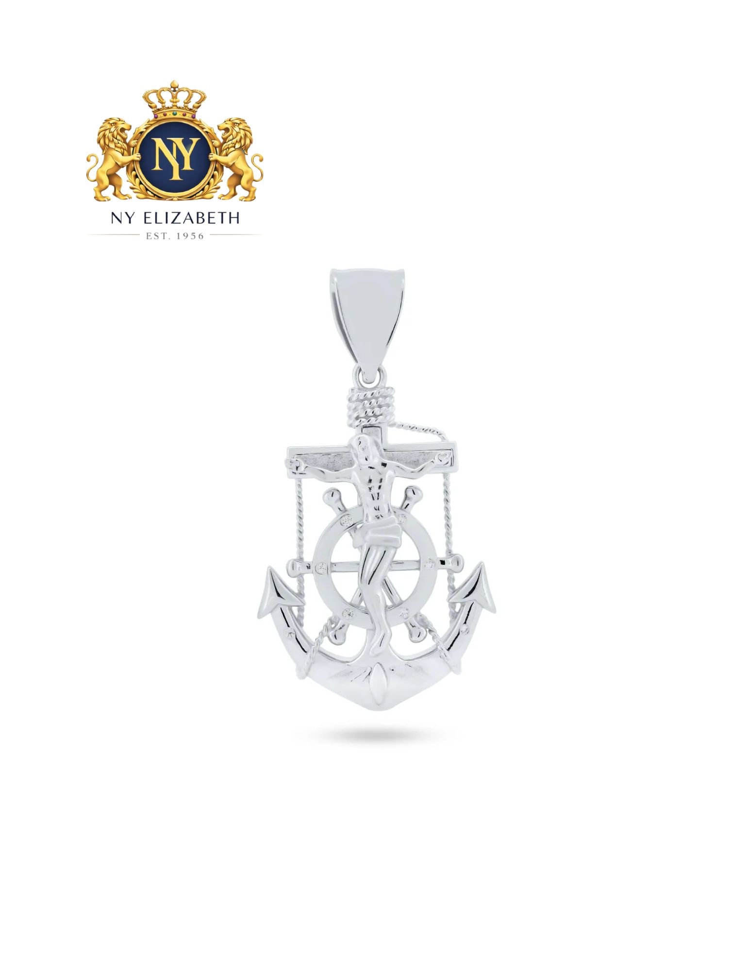 RHODIUM PLATED 925 STERLING SILVER CROSS PENDANT: Rhodium Plated 925 Sterling Silver Cross CZ Pendant Metal: 925 Sterling Silver Plating: Nickel Free Rhodium Plated Stone: Cubic Zirconia Stones Dimensions: 26.5mm x 38.3mm Length: None Accessories: