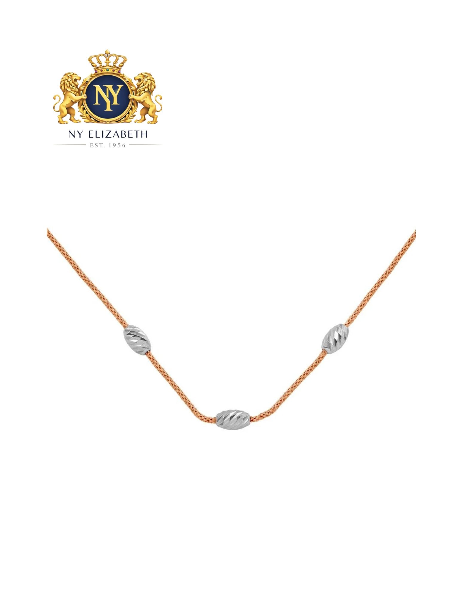 ROSE GOLD PLATED 925 STERLING SILVER THREE BEAD NECKLACE: Rose Gold Plated 925 Sterling Silver Three Bead Necklace Metal: 925 Sterling Silver Plating: Nickel Free Rose Gold Plated Length: 16 + 2 Inches Extension Accessories: None Notice: When purchasing pre-