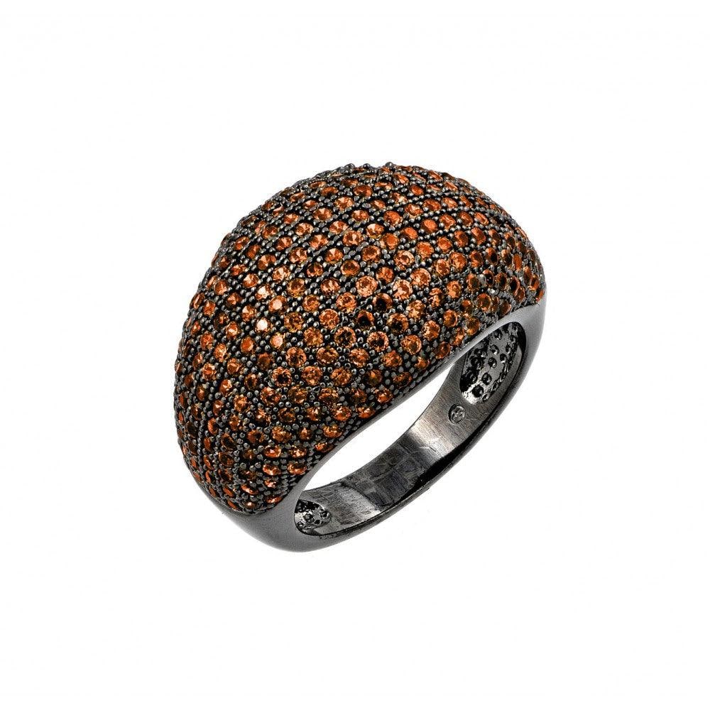 SILVER 925 OXIDIZED RHODIUM PLATED PURPLE RING - 3